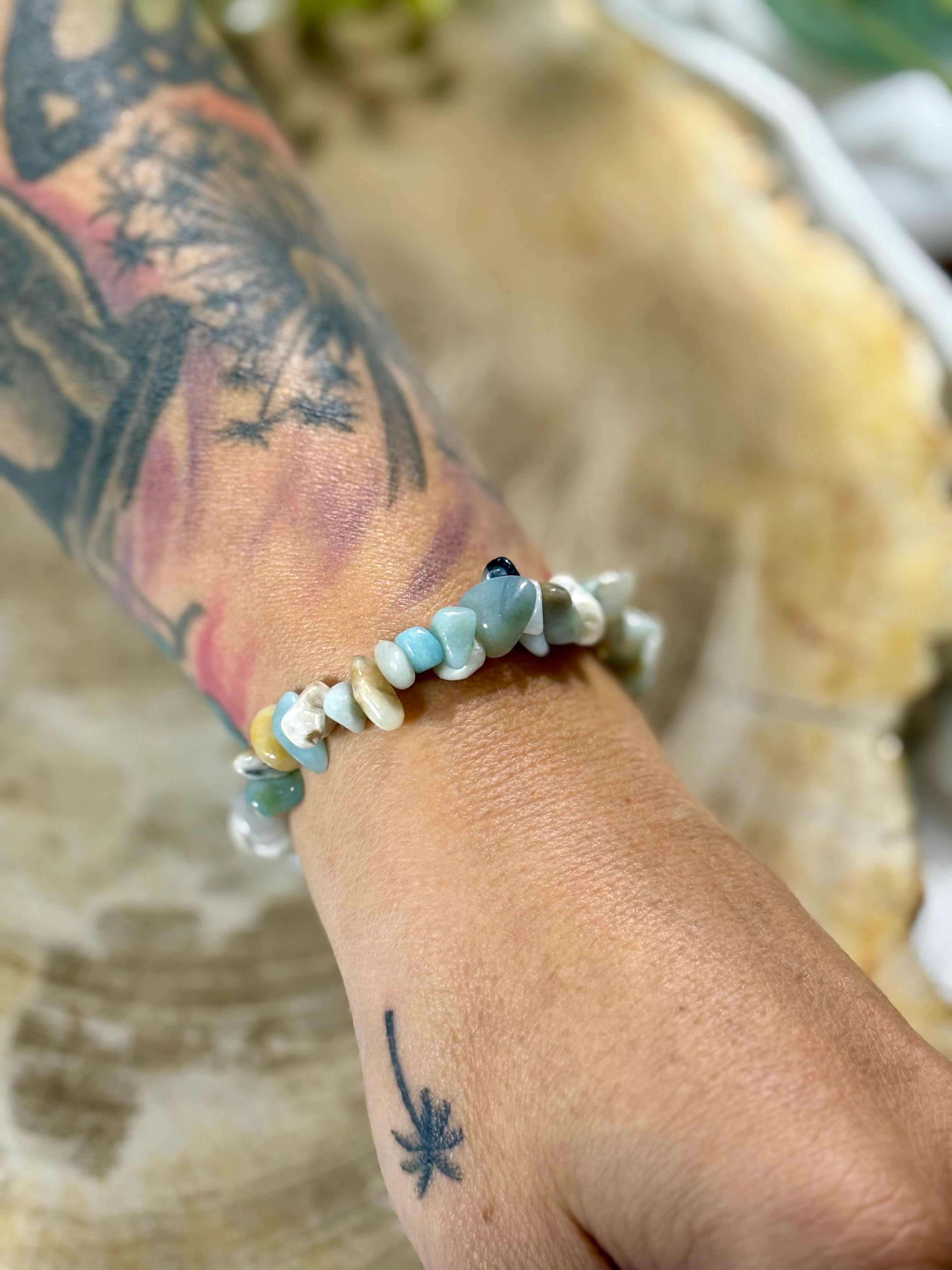 Amazonit | Armband (Splitter) hell