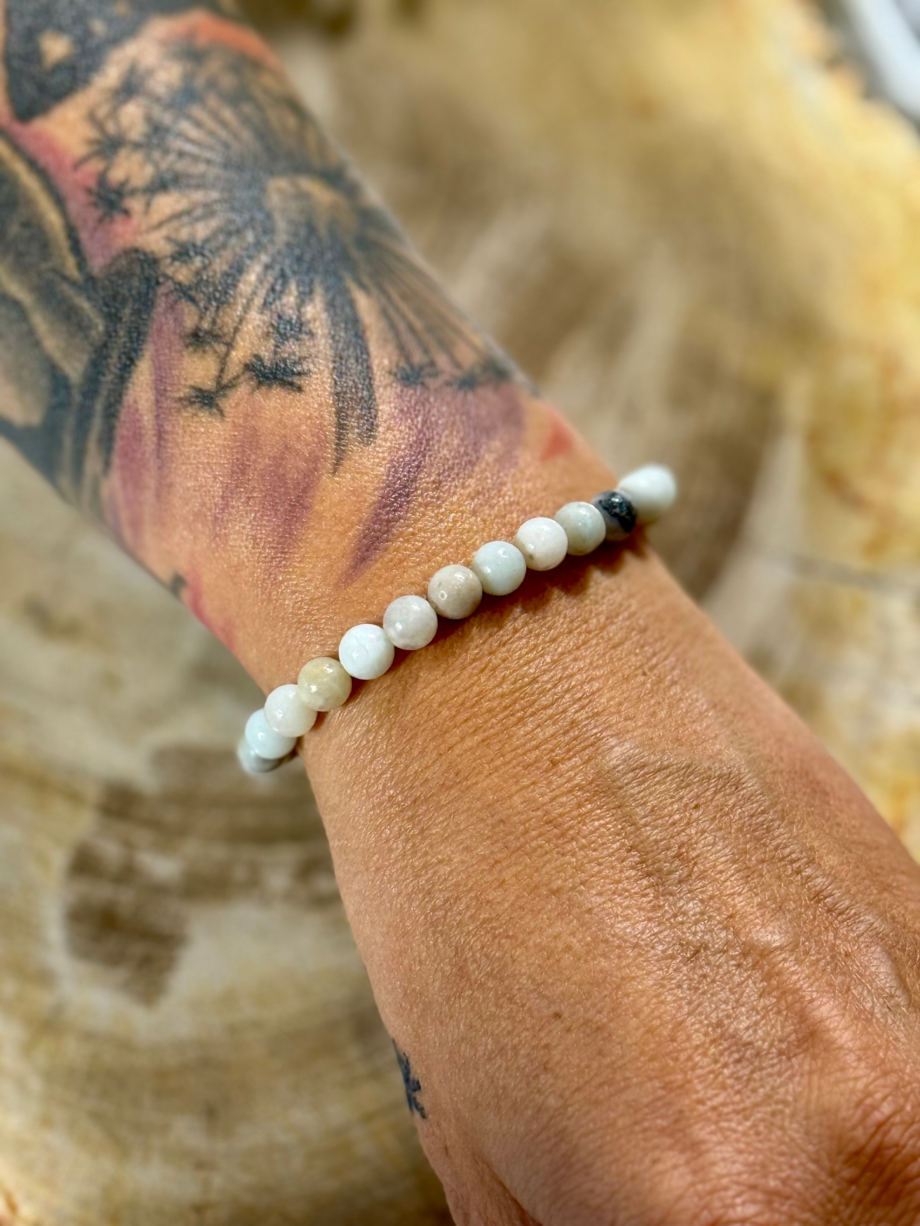 Amazonit | Armband (rund) helle Steine (6mm)