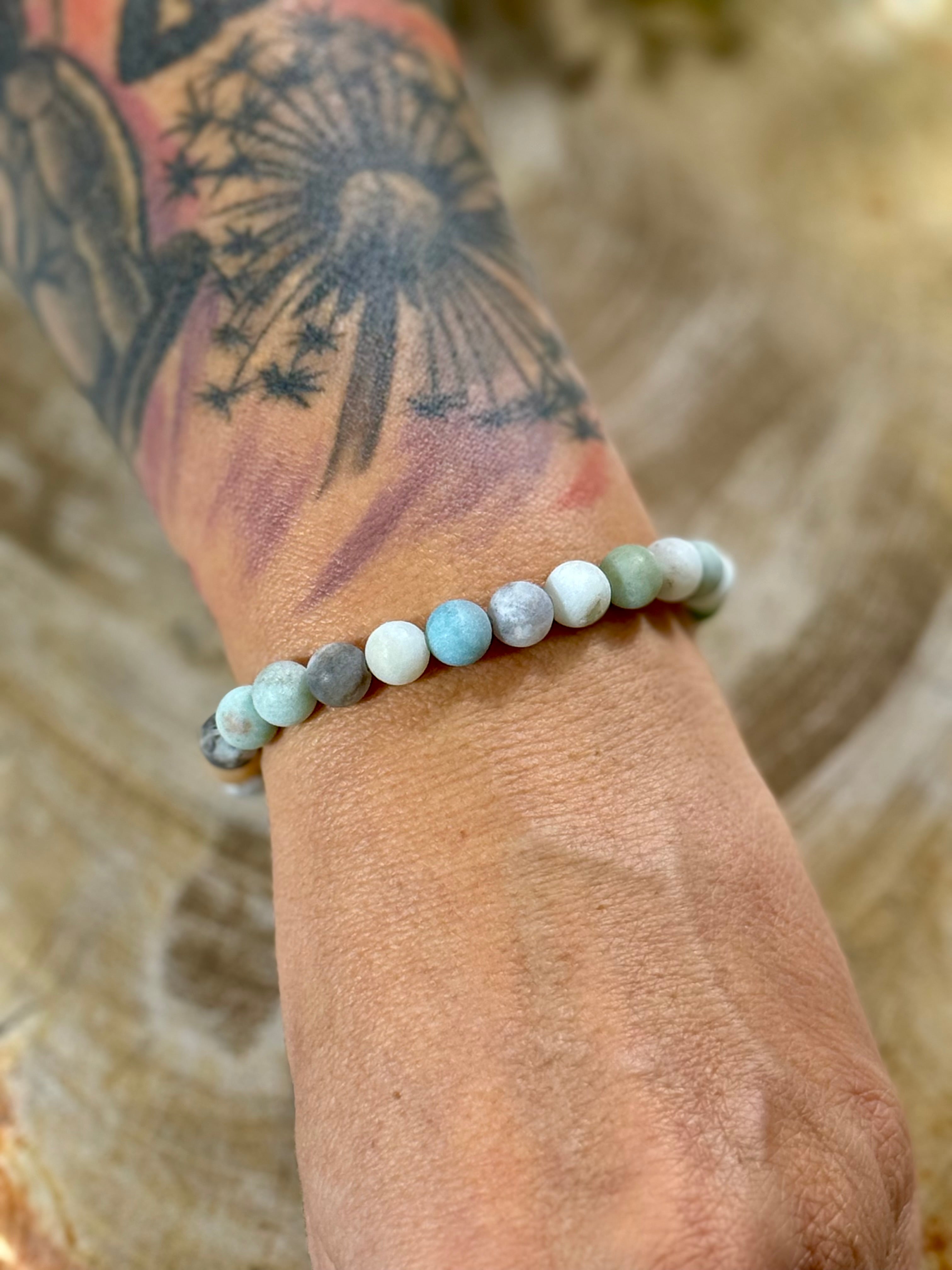 Amazonit | Armband (rund) matte Steine (8mm)