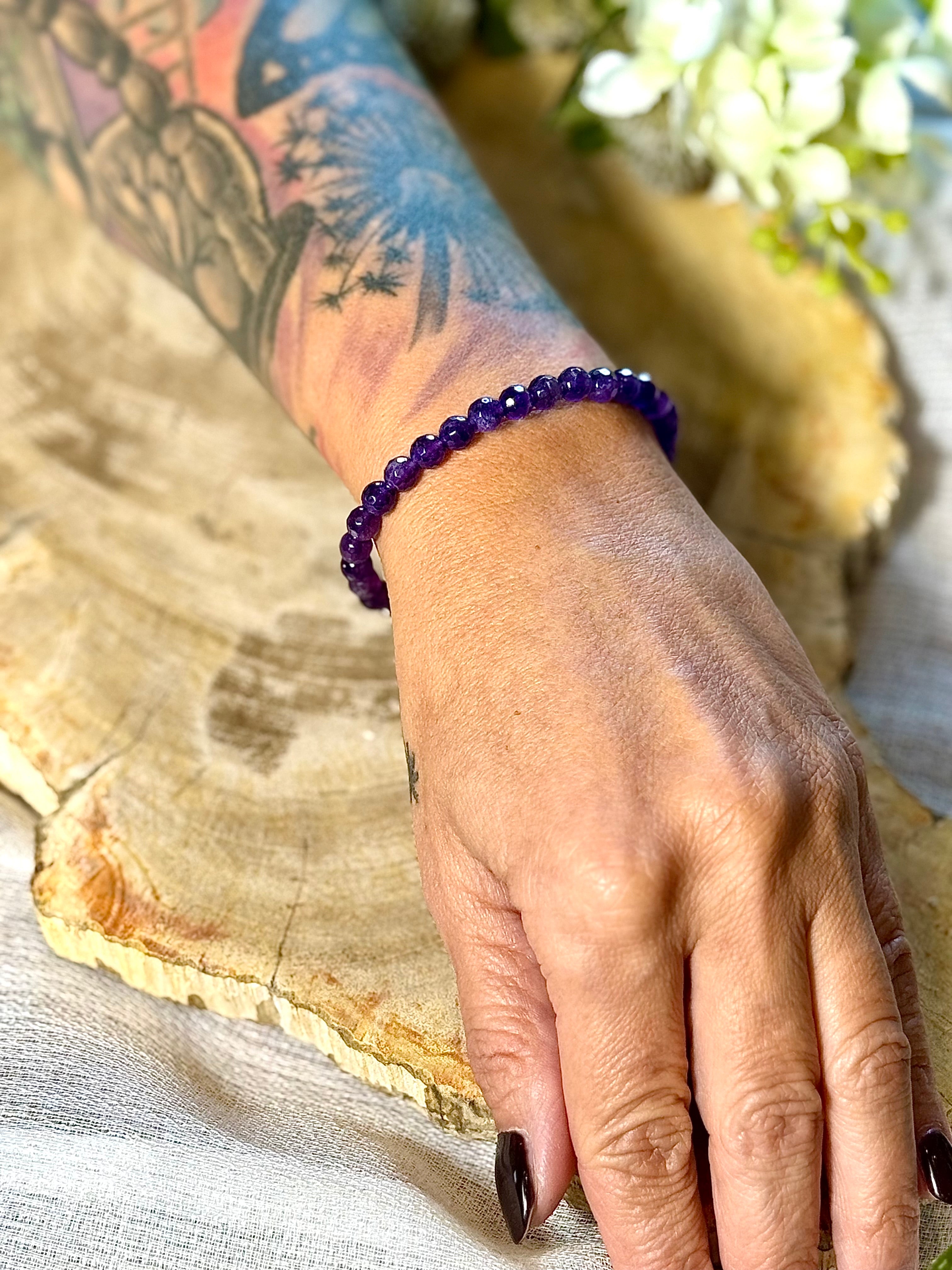 Amethyst | Armband (rund) facettiert (6mm)