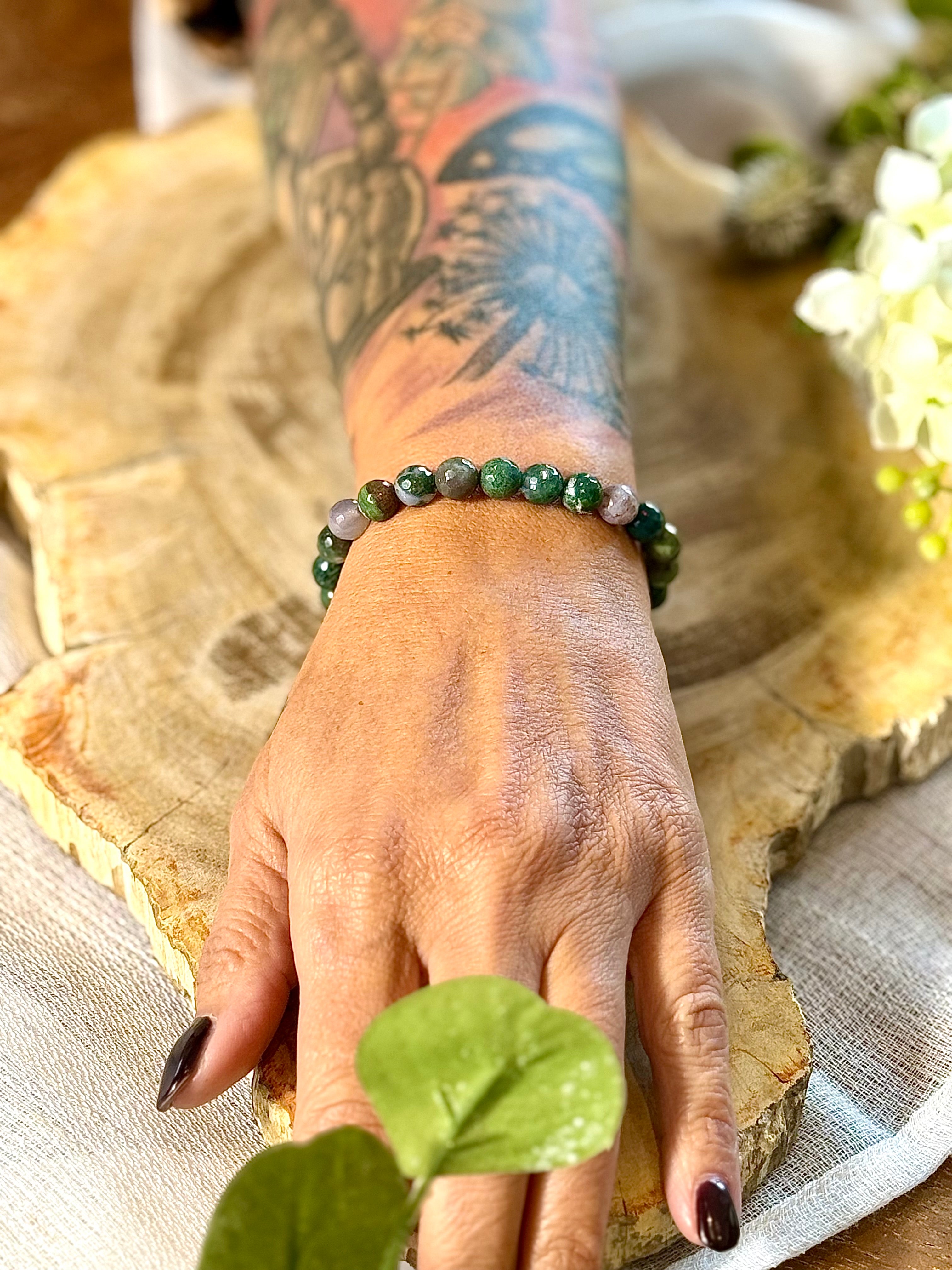 Bunter Achat | Armband (rund) 8mm facettiert