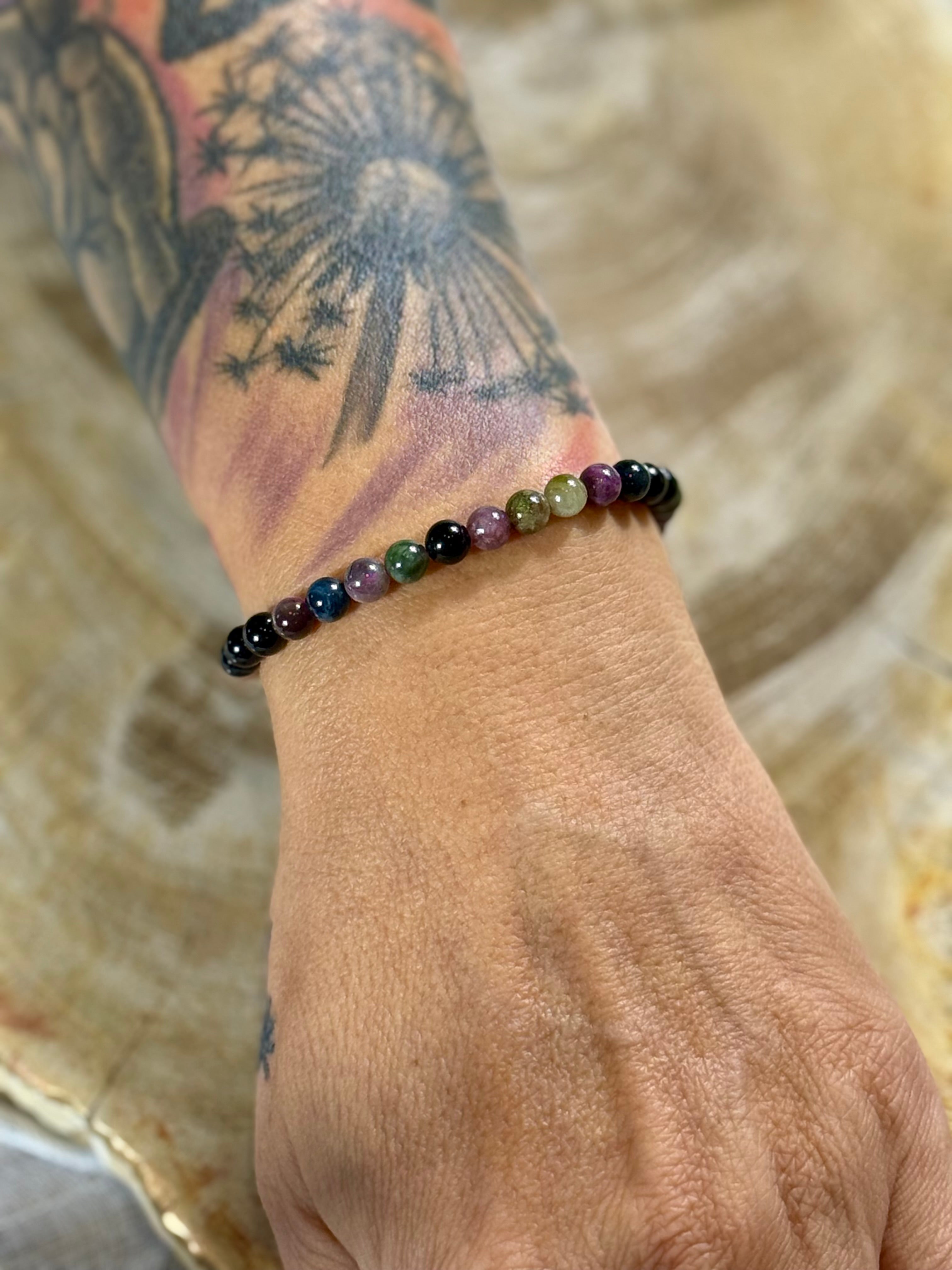 Bunter Turmalin | Armband (rund) 3mm