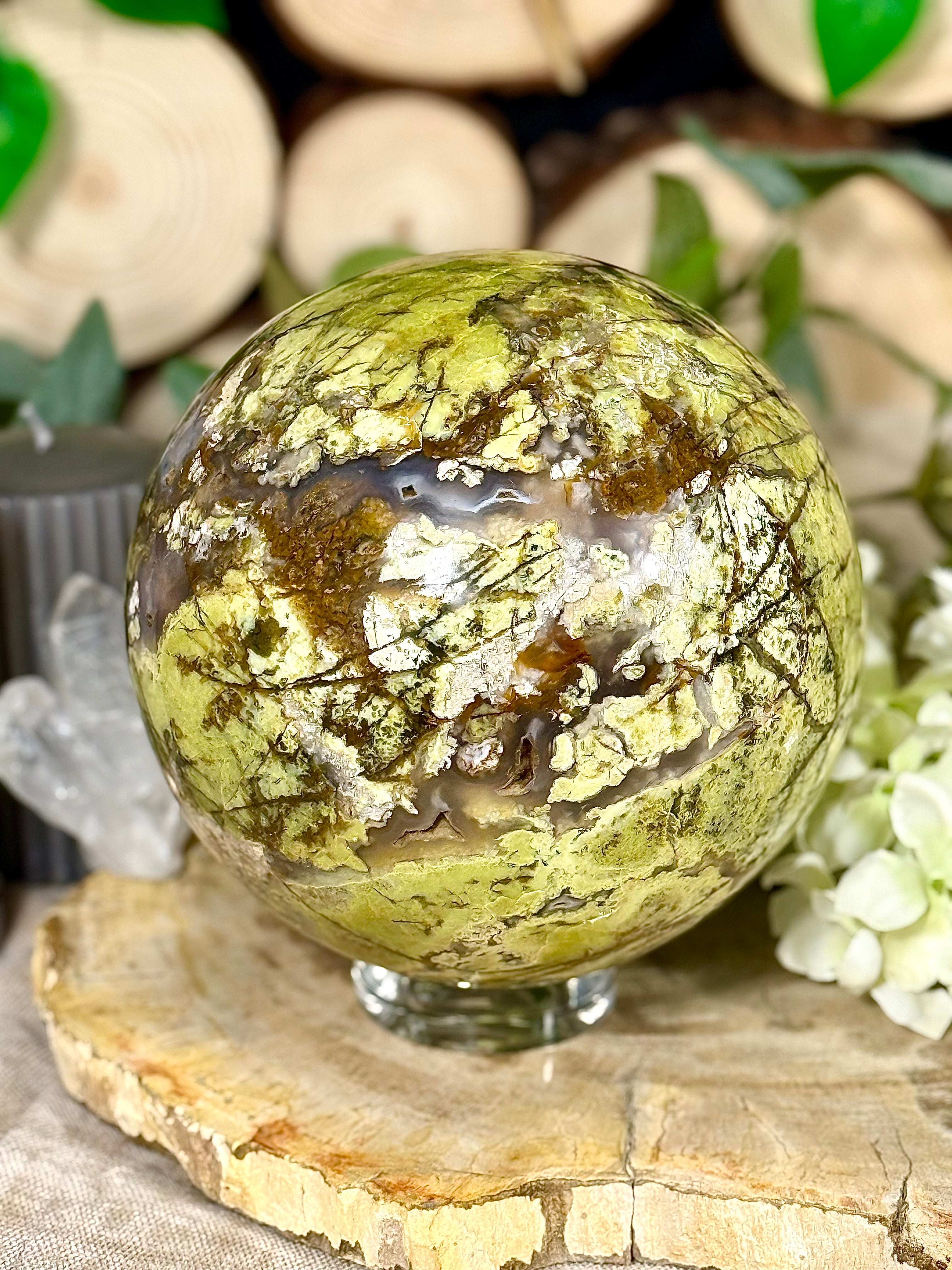 Fundstück Nr. GO6 | Grüner Opal Kugel