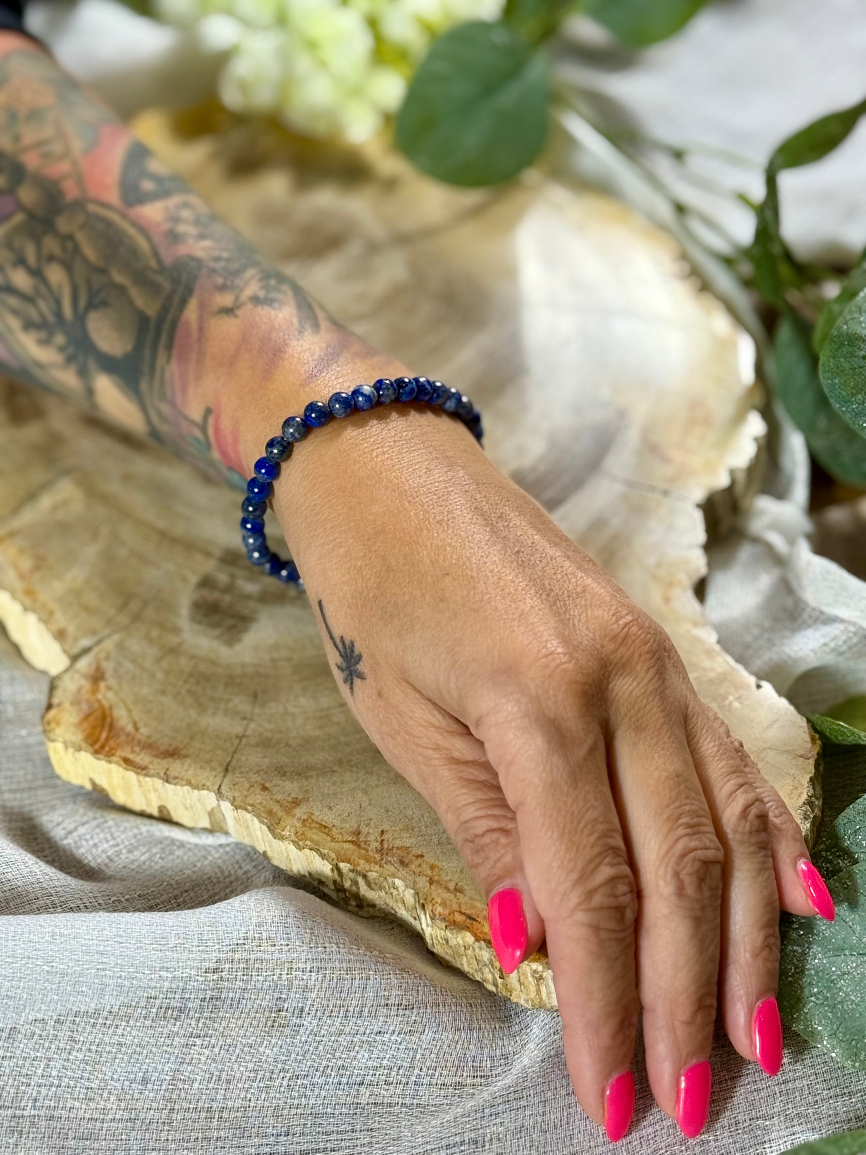 Lapislazuli | Armband (rund) mit kleinen Steinen (3mm)