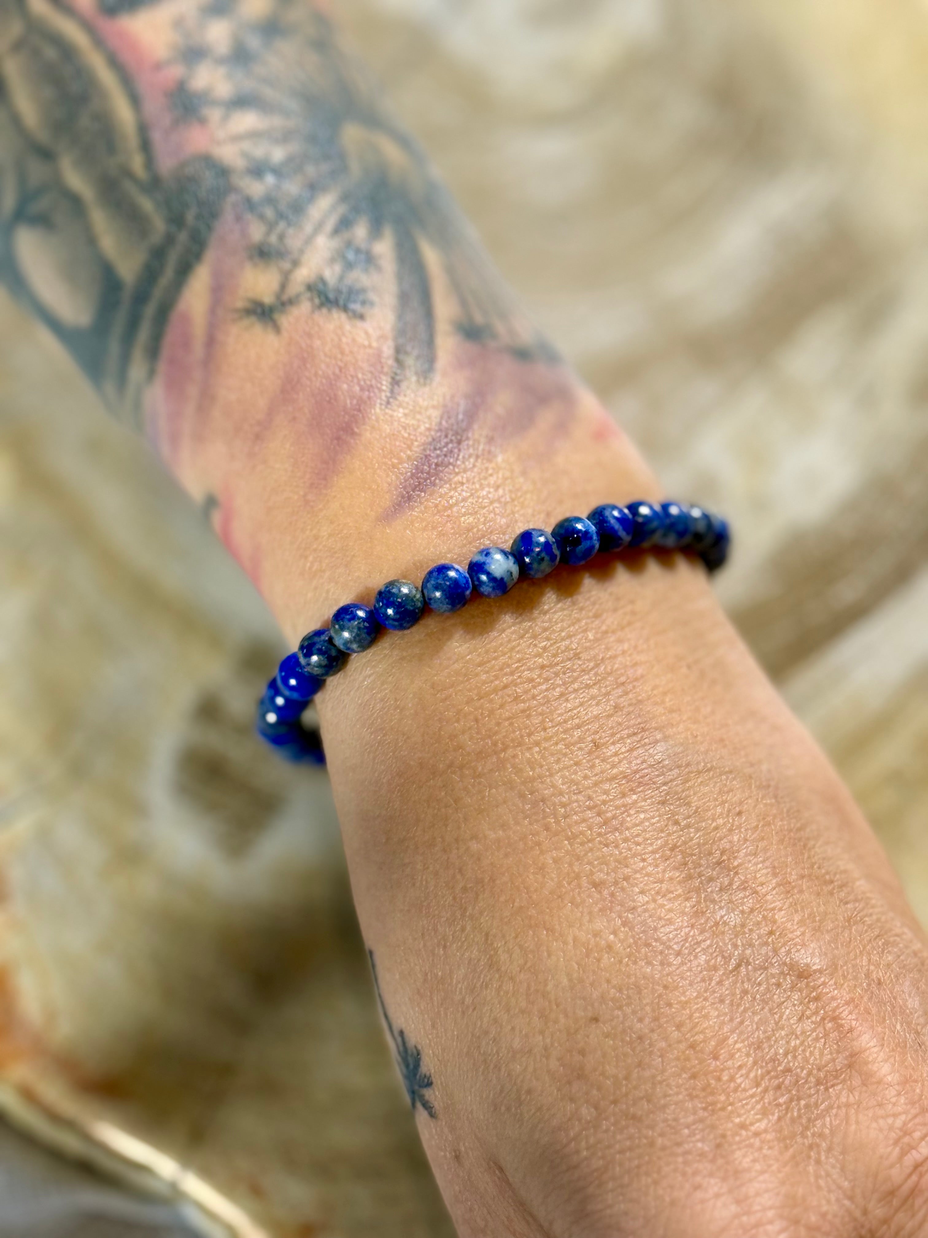 Lapislazuli | Armband (rund) mit kleinen Steinen (3mm)