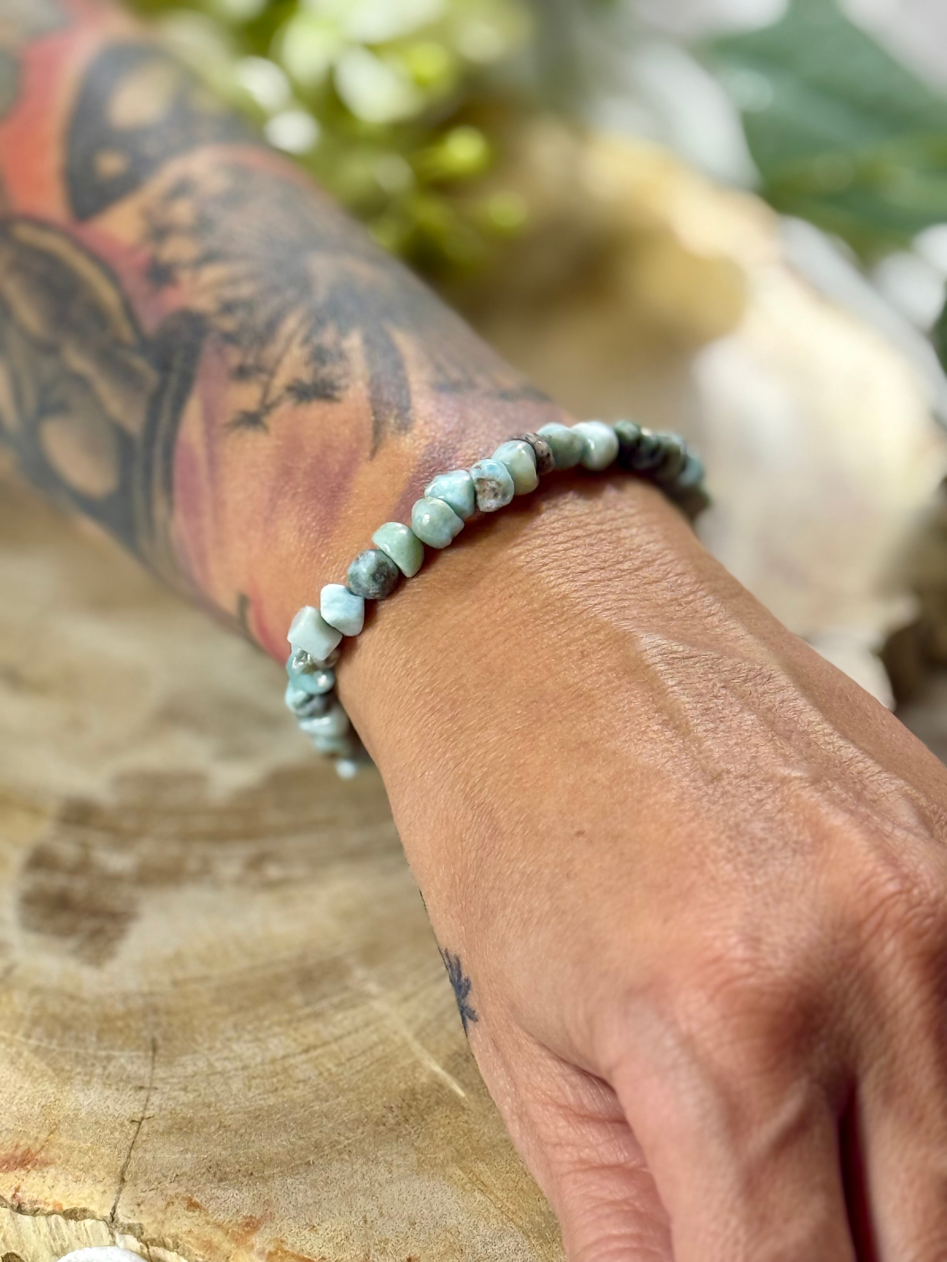 Larimar | Armband (roh) leicht geschliffen