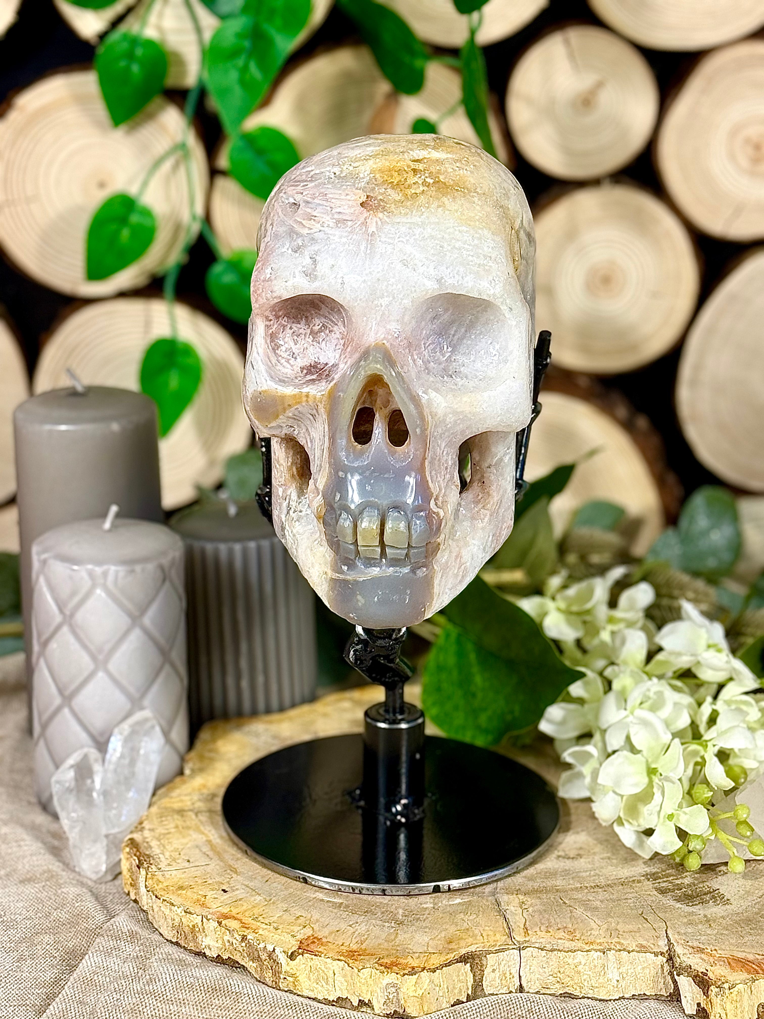 Meisterstück Nr. M1 | Pink Amethyst/Achat Totenkopf