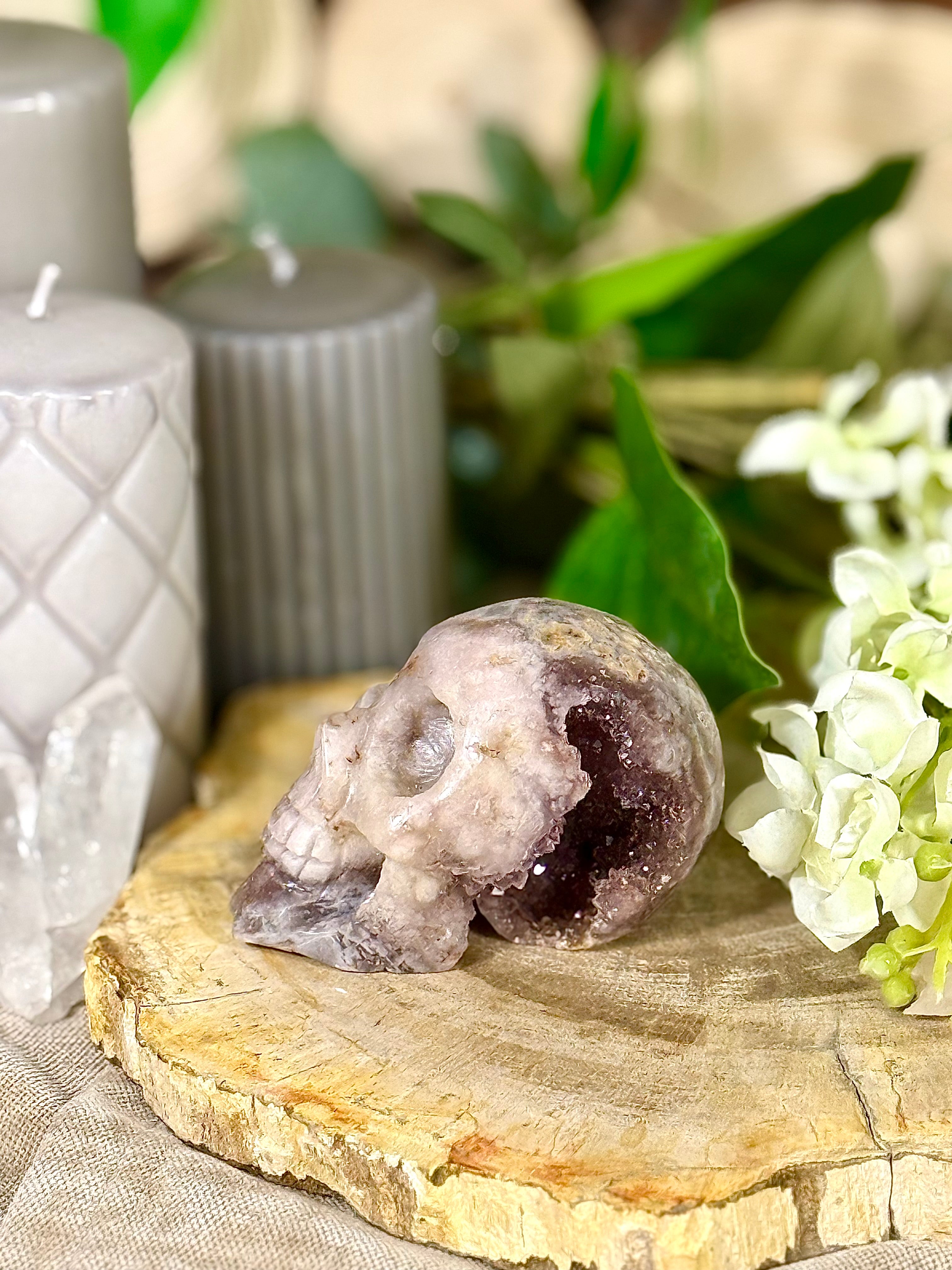 Fundstück Nr. PA17 | Pink Amethyst Totenkopf