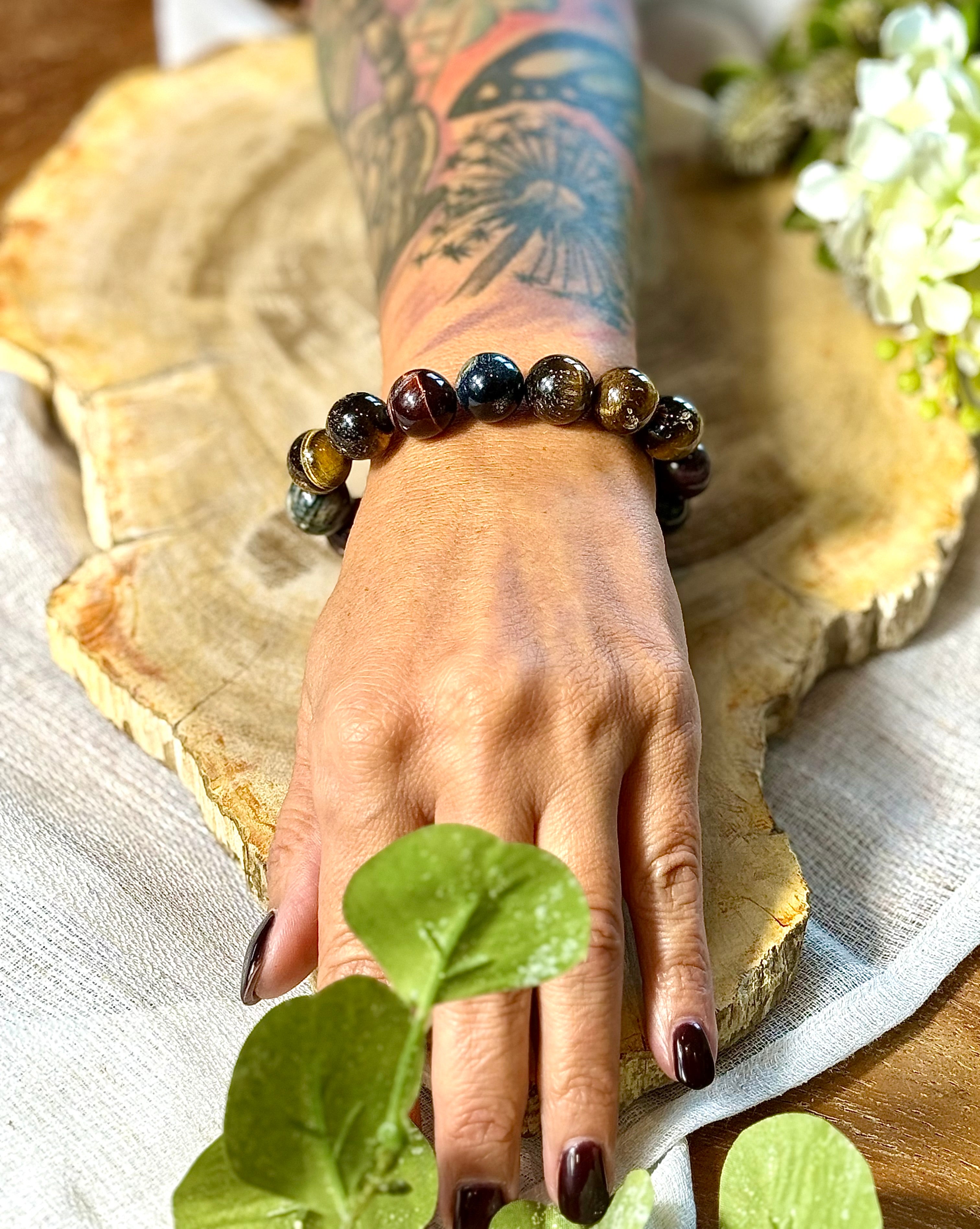 Tigerauge | Armband (rund) Mix (14mm)