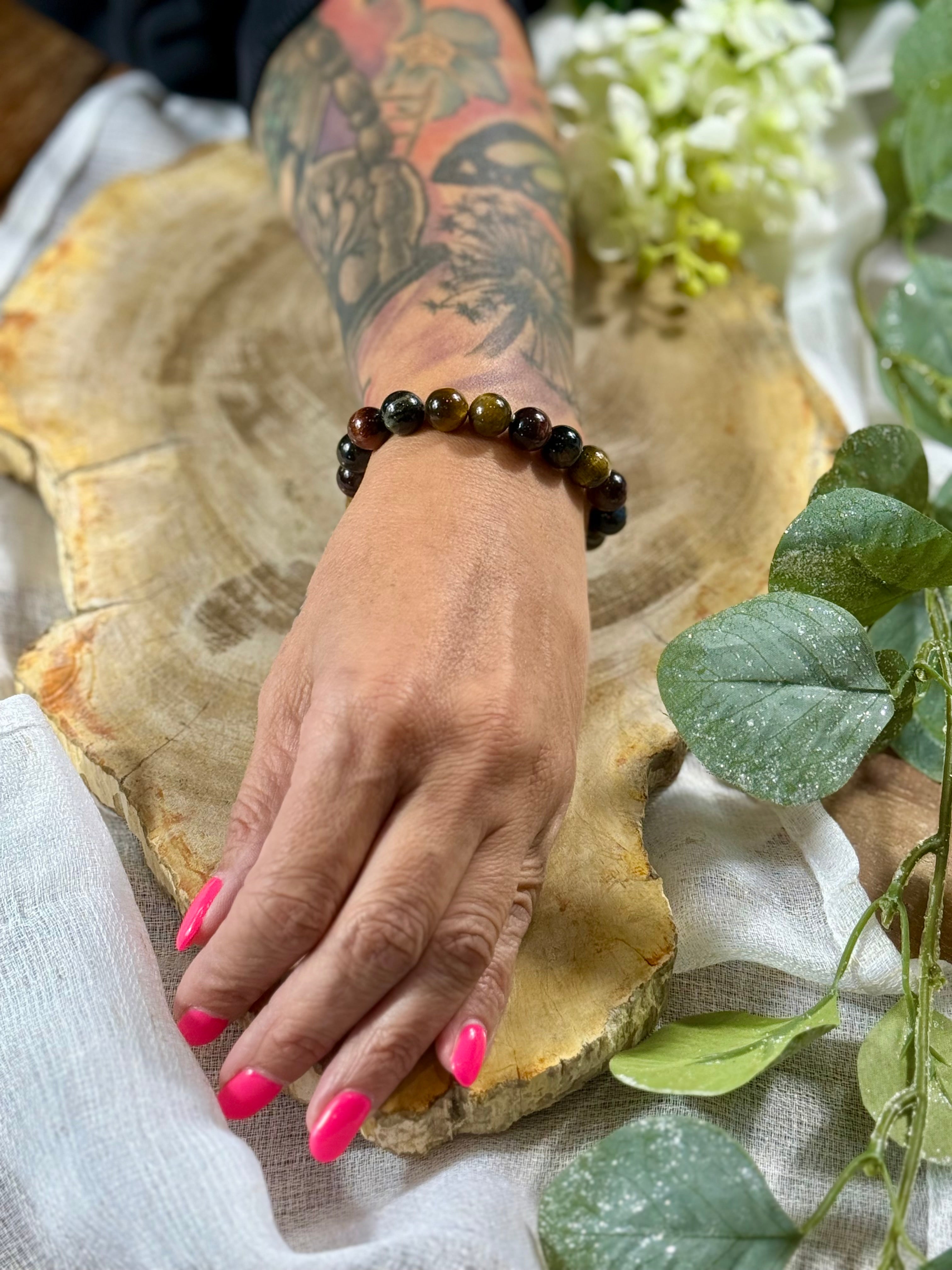 Tigerauge | Armband (rund) Mix (10mm)