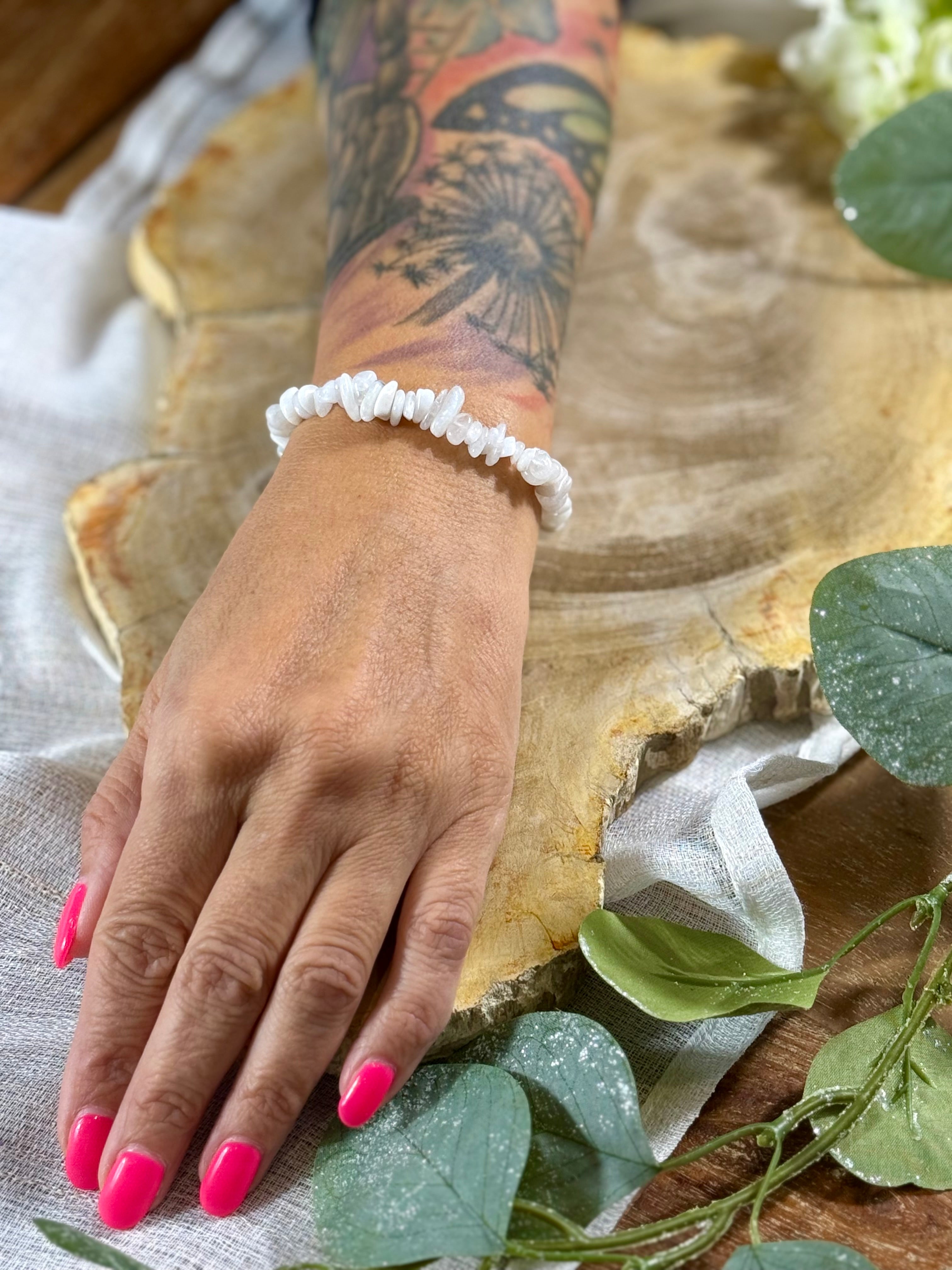 Weißer Mondstein | Armband (Slpitter)