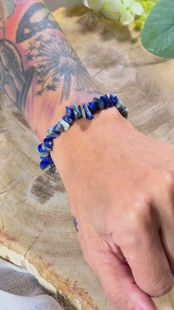 Lapislazuli | Armband (Splitter) mit dunklen Steinen