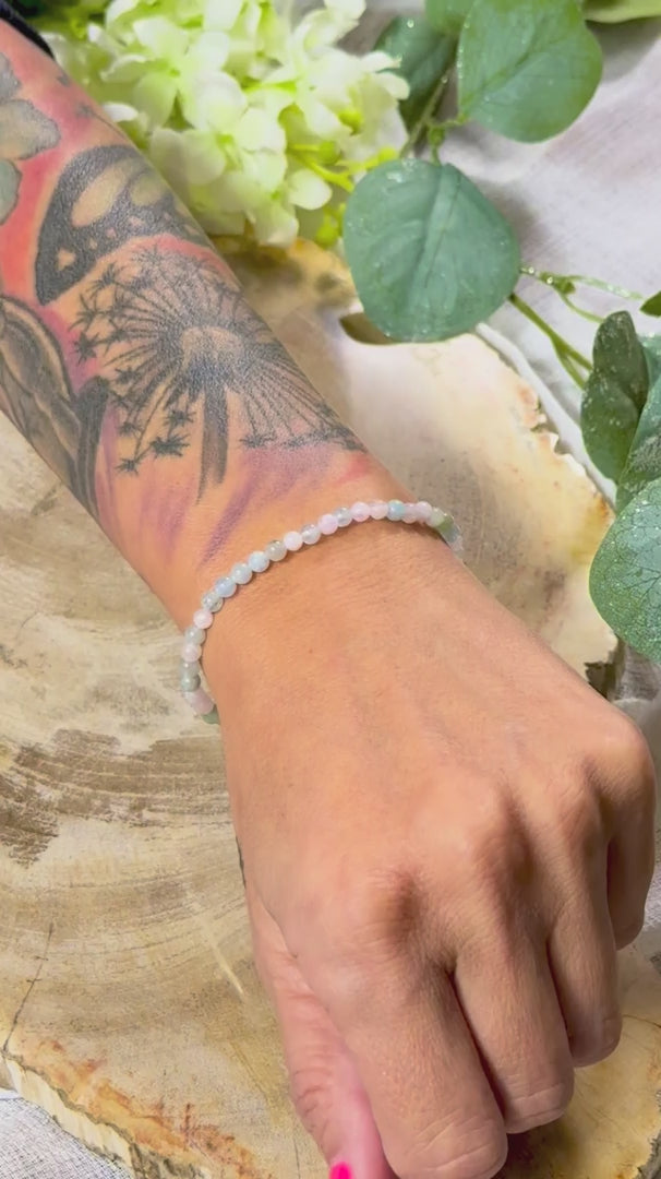 Beryll | Armband (rund) mit kleinen Steinen (2mm)