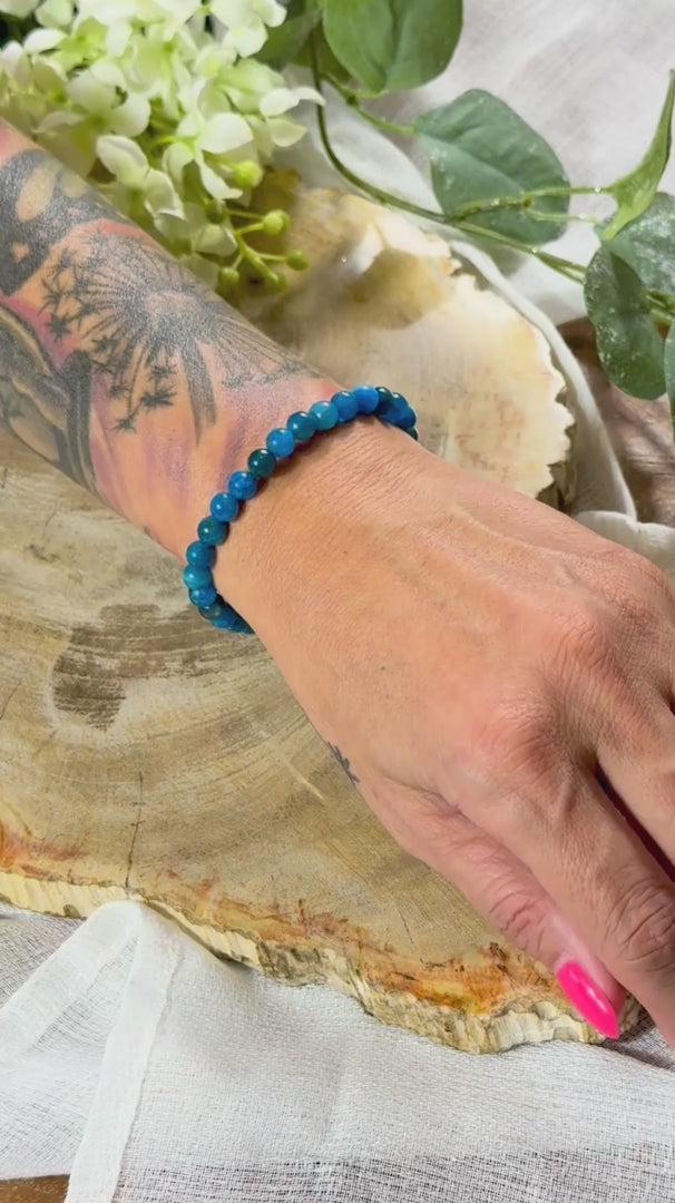 Apatit | Armband (rund) mit kleinen Steinen (6mm)