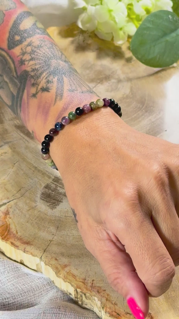 Bunter Turmalin | Armband (rund) 3mm