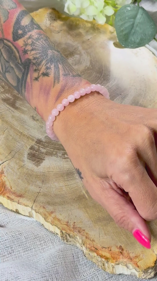 Rosenquarz | Armband (rund) 6mm