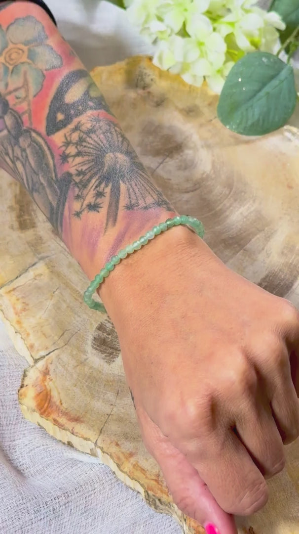 Aventurin | Armband (facettiert) mit runden Steinen (3mm)