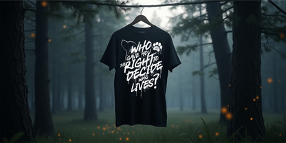 Tierschutz T-Shirt | UNISEX | Motiv: Who gave you the right to decide who lives?