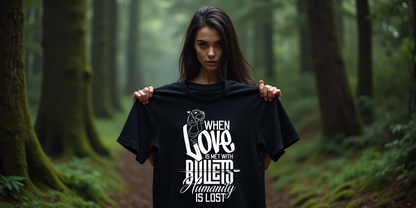 Tierschutz T-Shirt | UNISEX | Motiv: When love is met with bullets - humanity is lost!