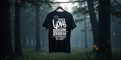 Tierschutz T-Shirt | UNISEX | Motiv: When love is met with bullets - humanity is lost!