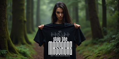 Tierschutz T-Shirt | UNISEX | Motiv: Stop the massacre - not theit heartbeats!