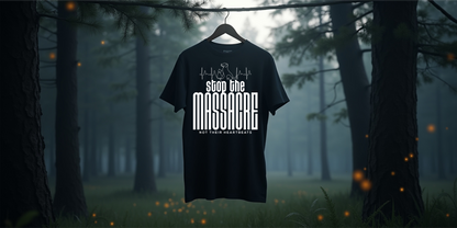 Tierschutz T-Shirt | UNISEX | Motiv: Stop the massacre - not theit heartbeats!