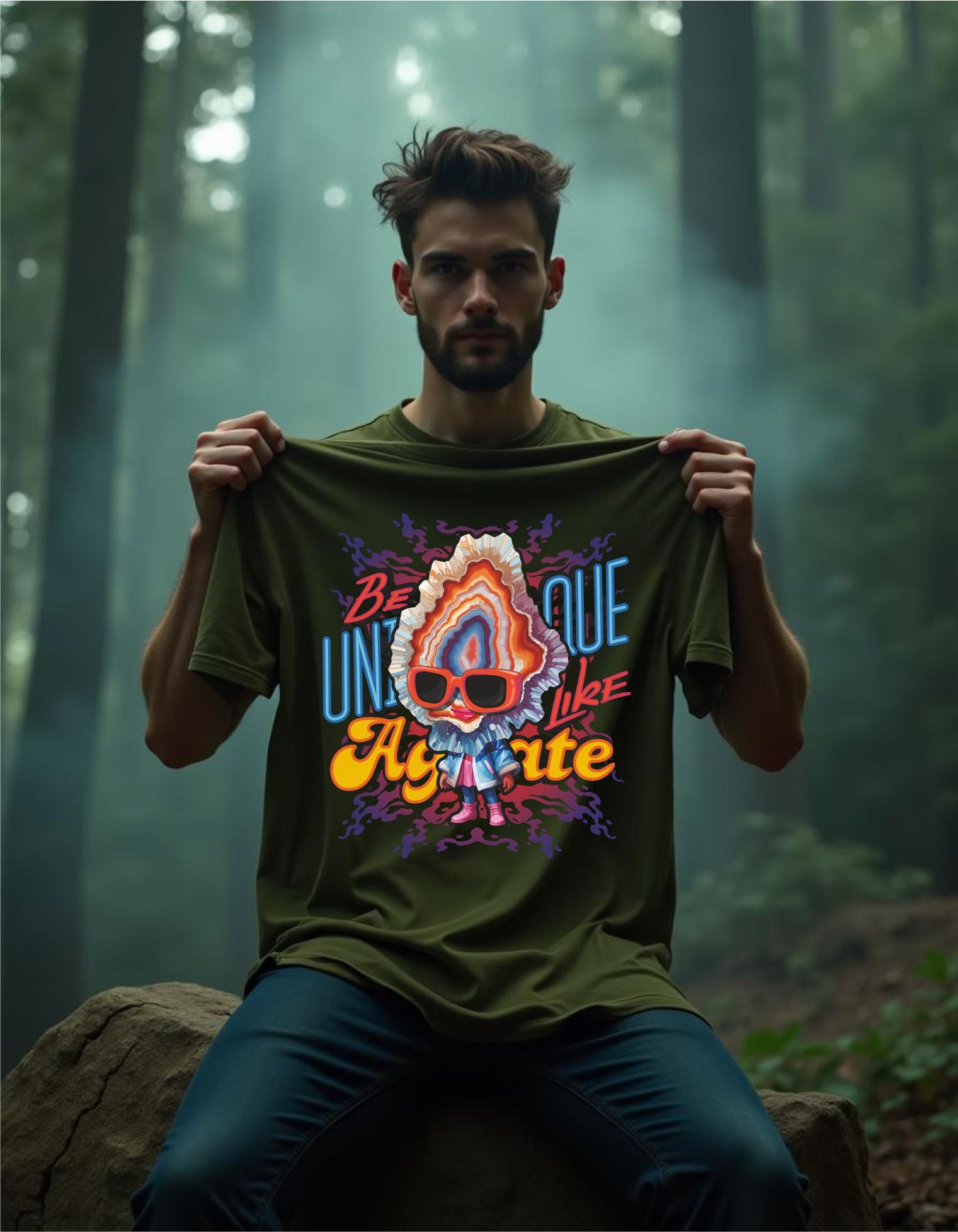 T-Shirt | Herren | Motiv: BE UNIQUE LIKE AGATE