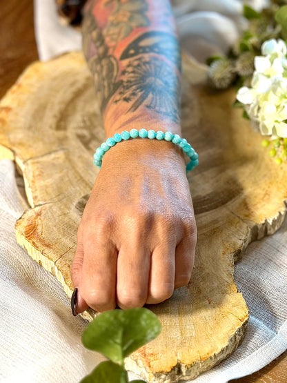 Amazonit | Armband (rund) dunkle Steine (6mm)