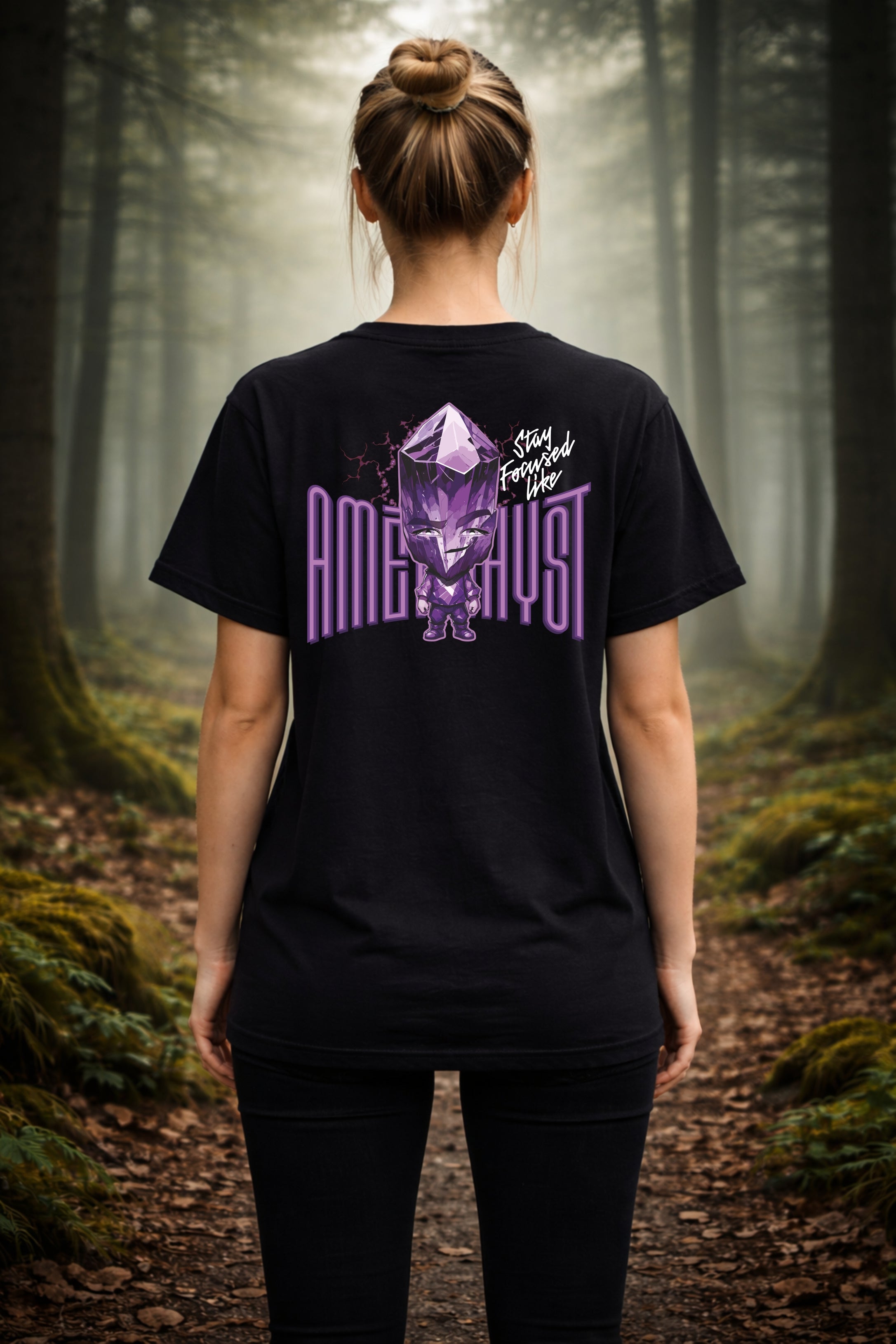 T-Shirt - Damen - Motiv: STAY FOCUSED LIKE AMETHYST