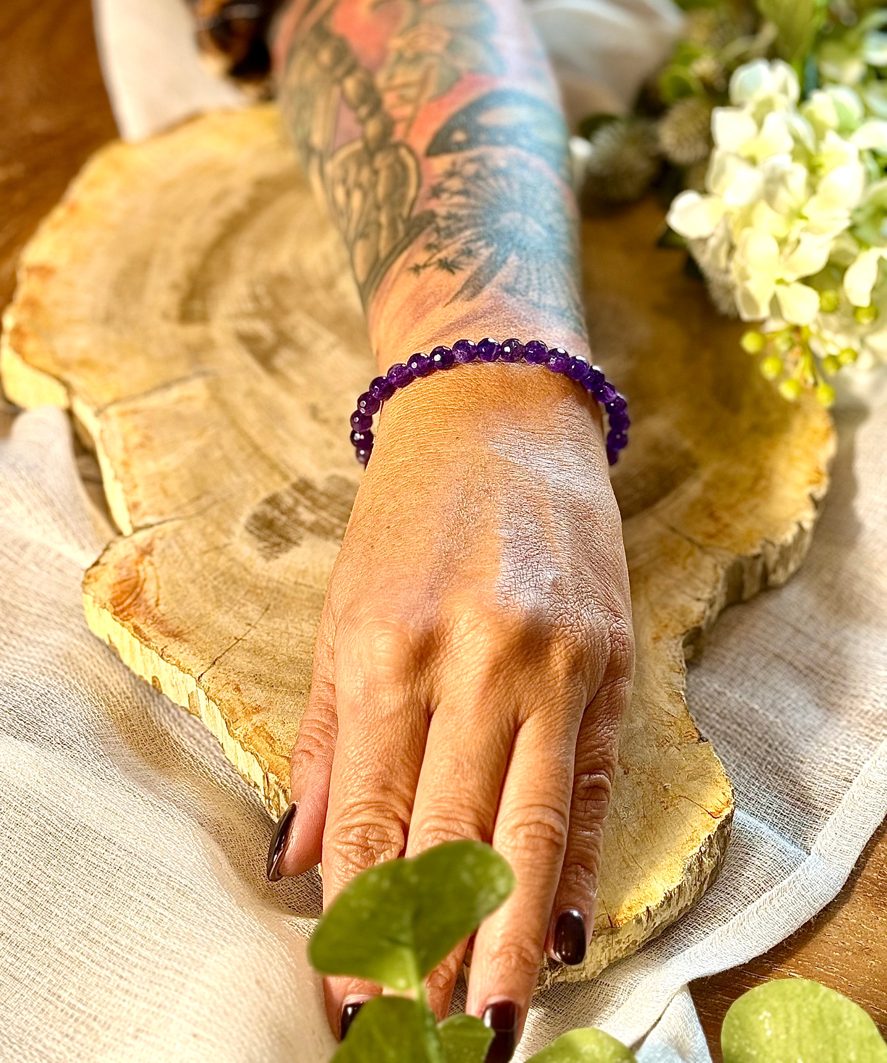 Amethyst | Armband (rund) facettiert (6mm)