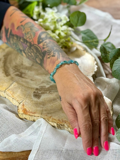 Apatit | Armband (Splitter) helle & transparente Steine