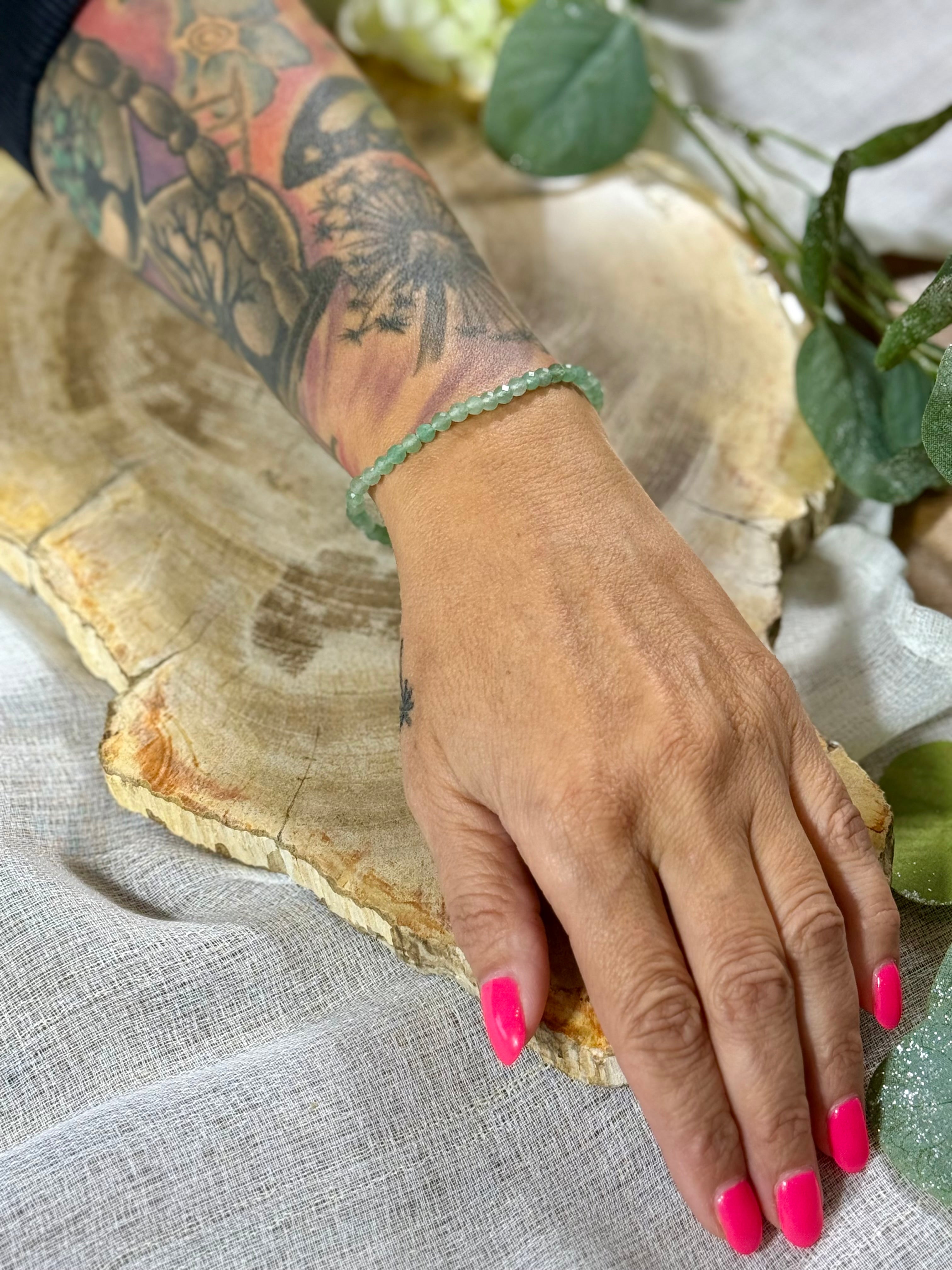 Aventurin | Armband (facettiert) mit runden Steinen (3mm)