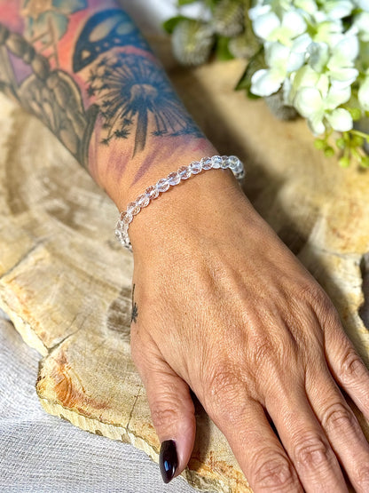 Bergkristall | Armband rund (6mm) facettiert