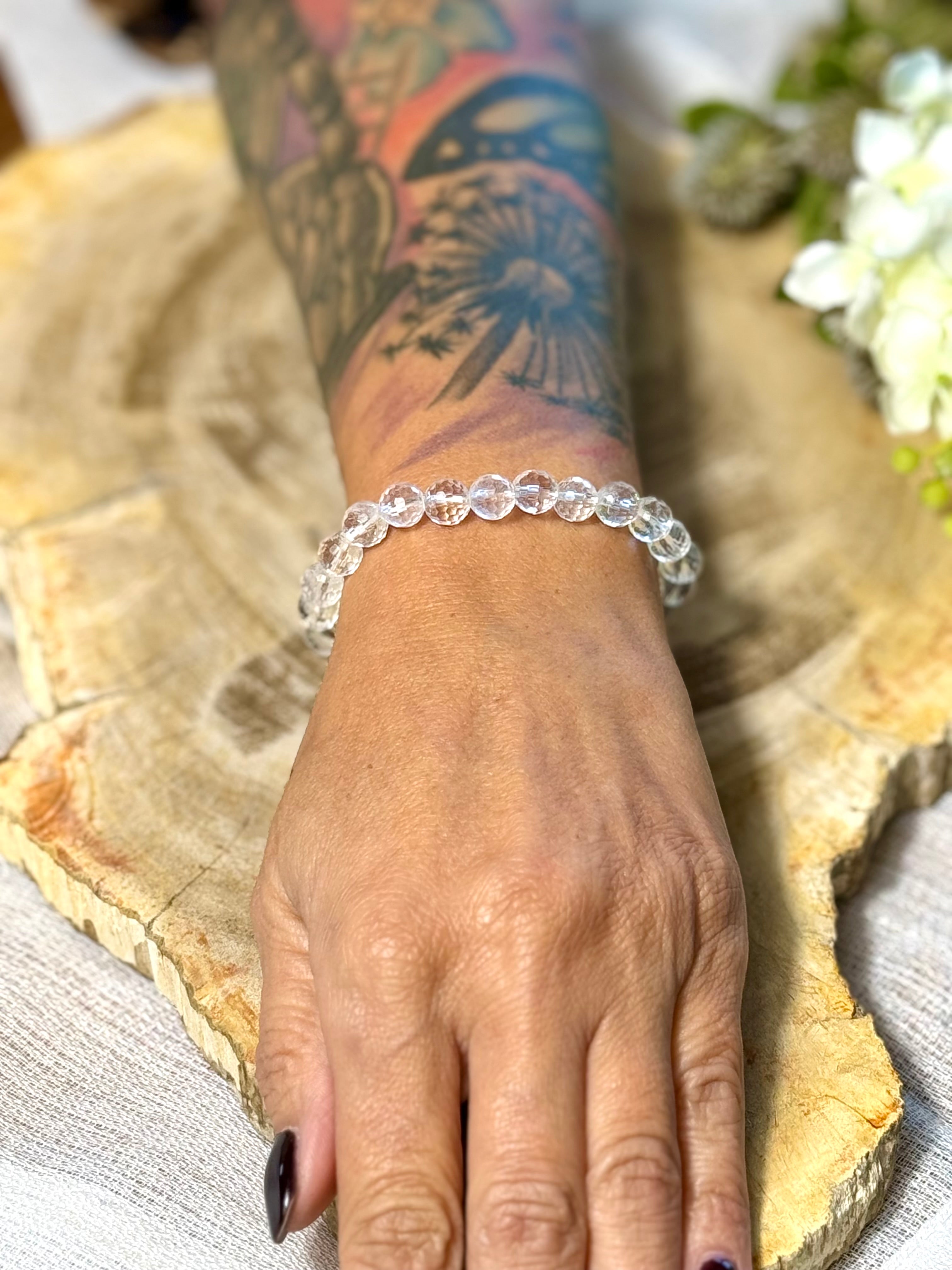 Bergkristall | Armband rund (8mm) facettiert