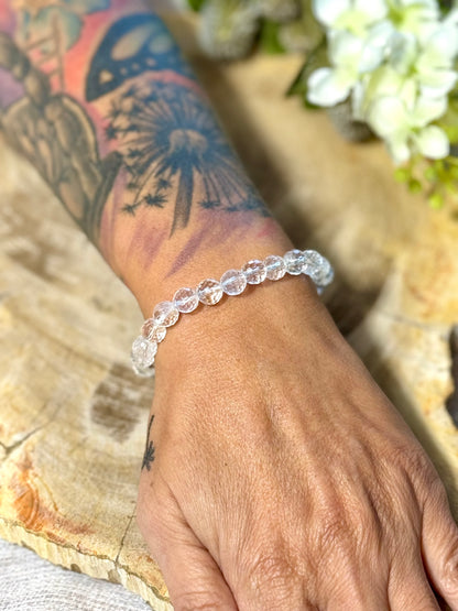 Bergkristall | Armband rund (8mm) facettiert