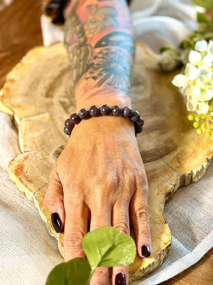 Brekzien Jaspis | Armband mit runden Steinen (10mm)