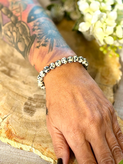 Dalmatinerstein | Armband (rund) 8mm