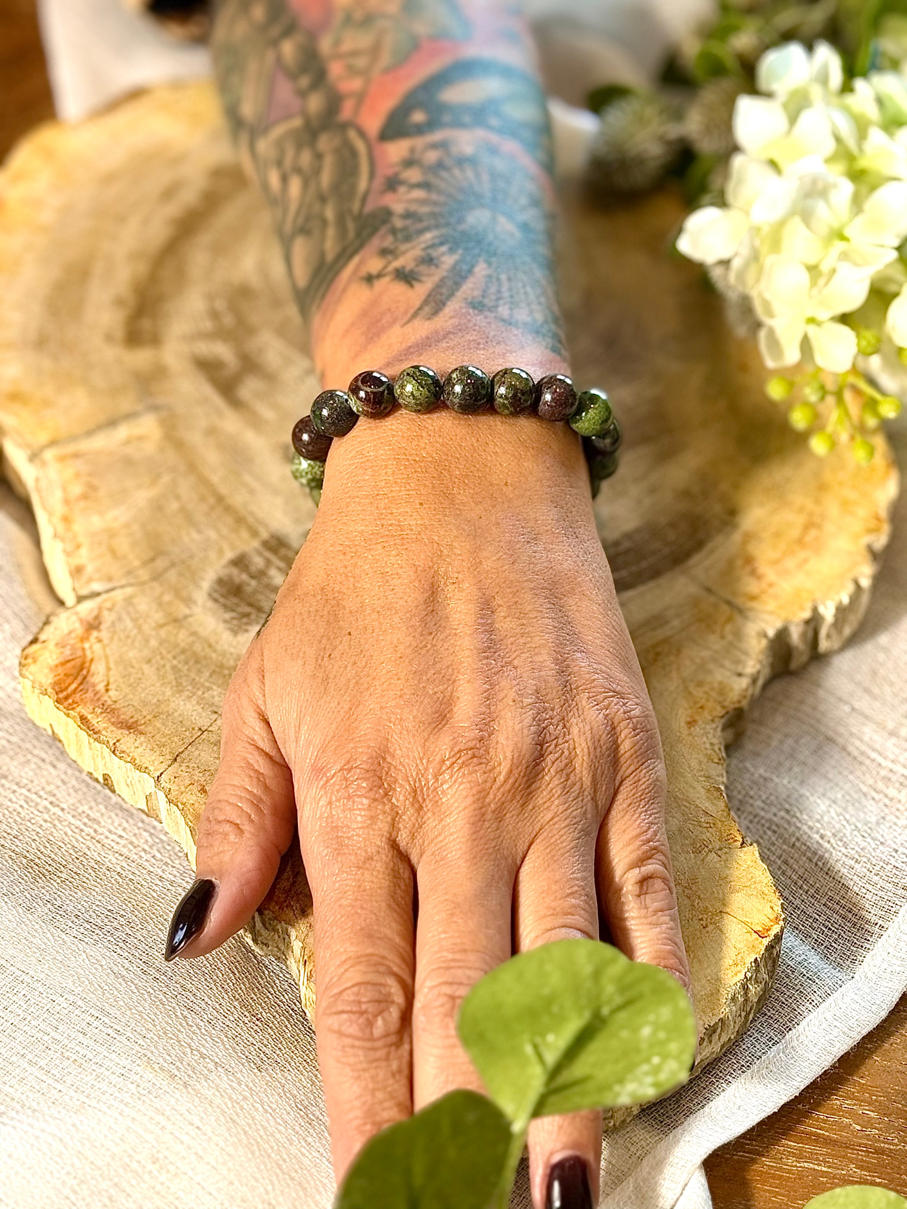 Drachenblut Jaspis | Armband mit runden Steinen (10mm)