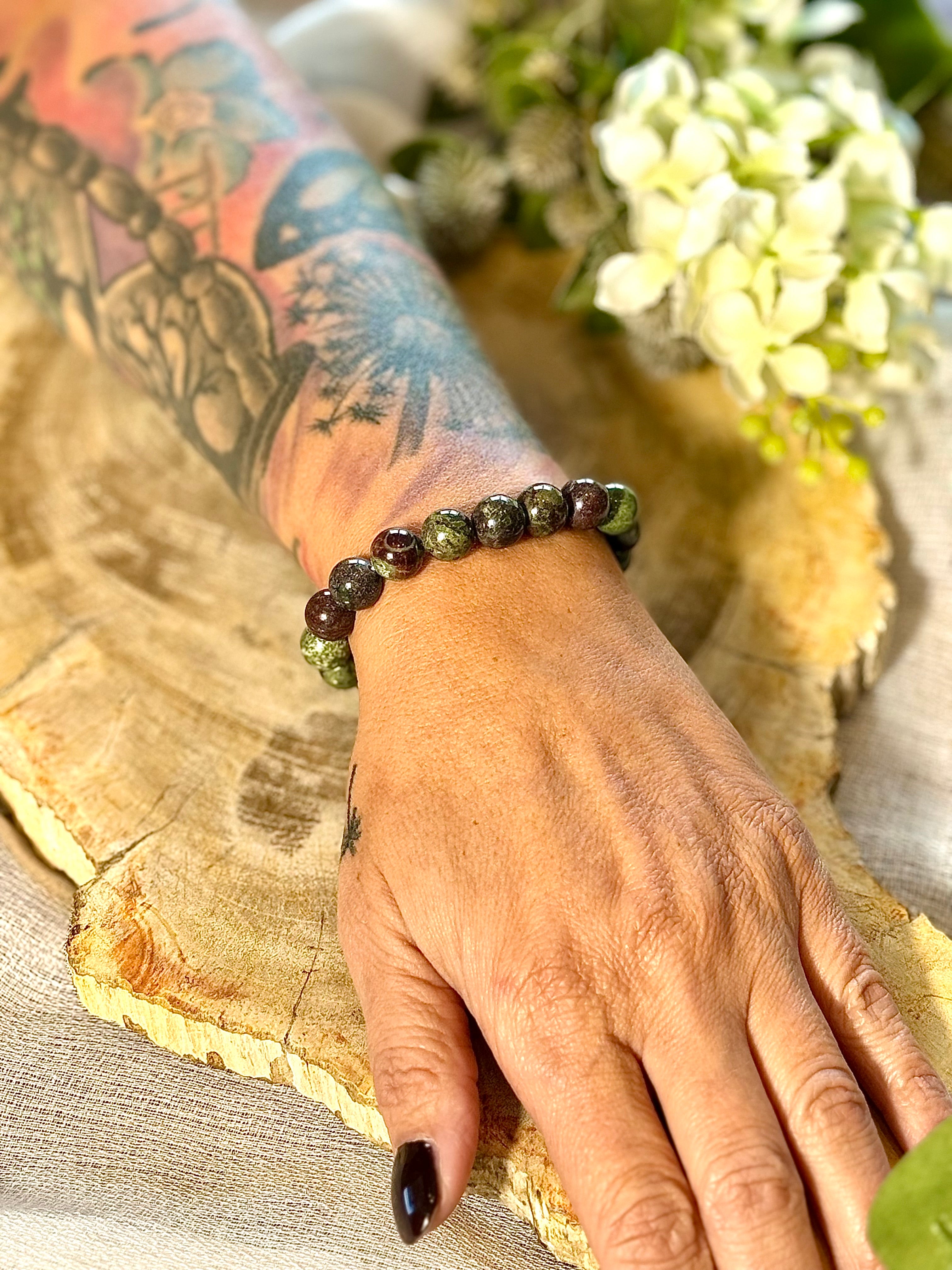 Drachenblut Jaspis | Armband mit runden Steinen (10mm)