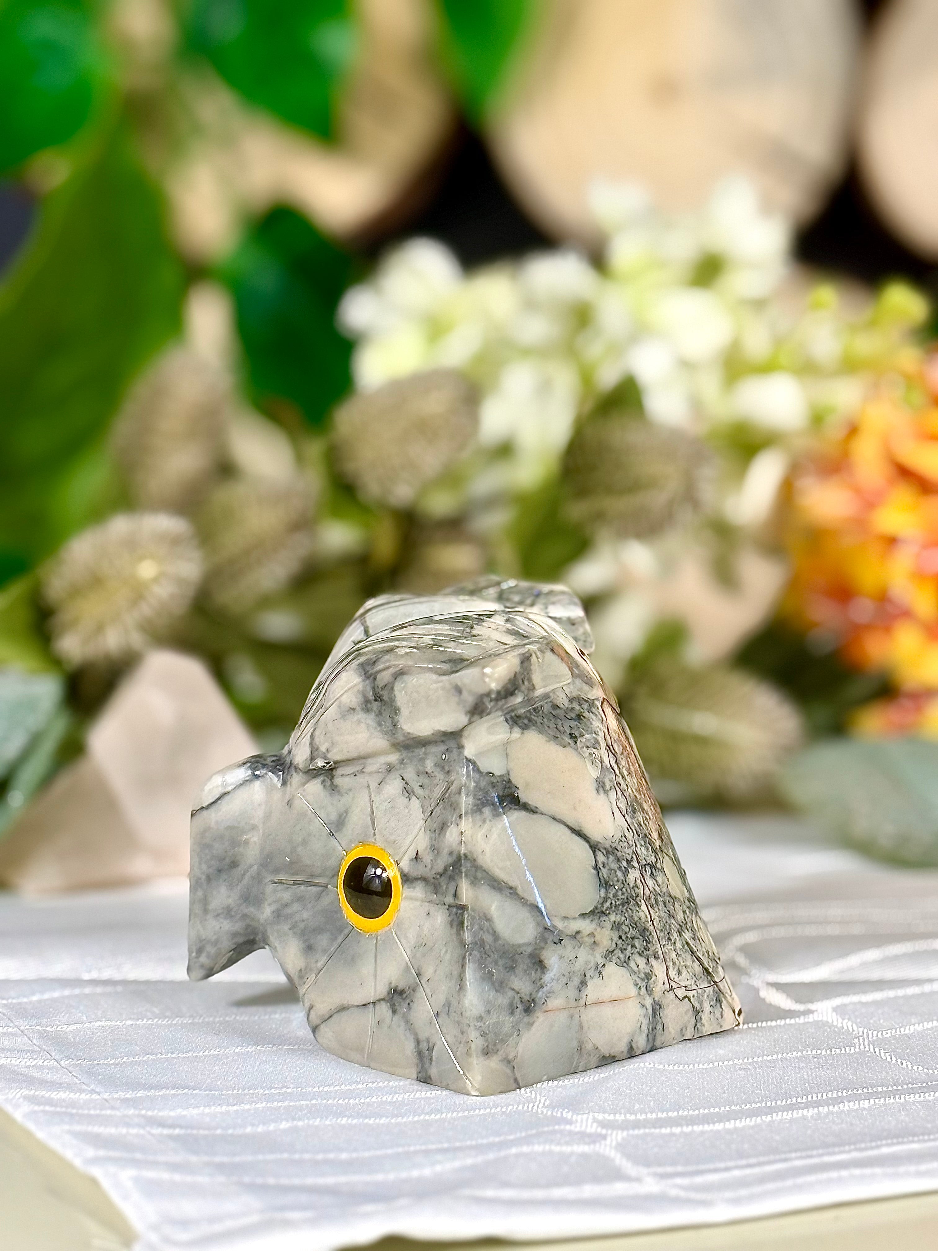 Fundstück Nr. SPECK30 | Große Eule aus Speckstein