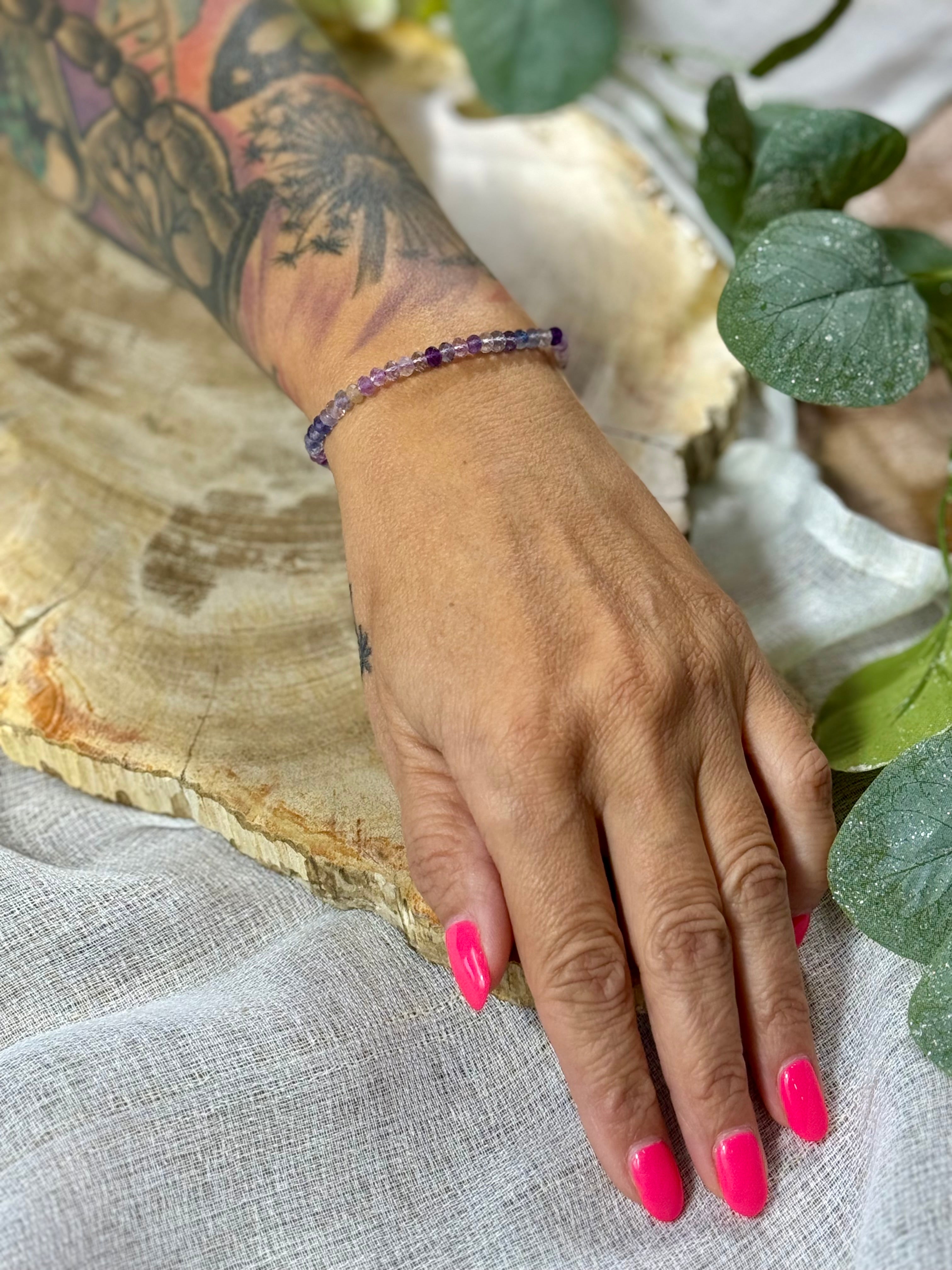 Fluorit | Armband (facettiert) mit runden Steinen
