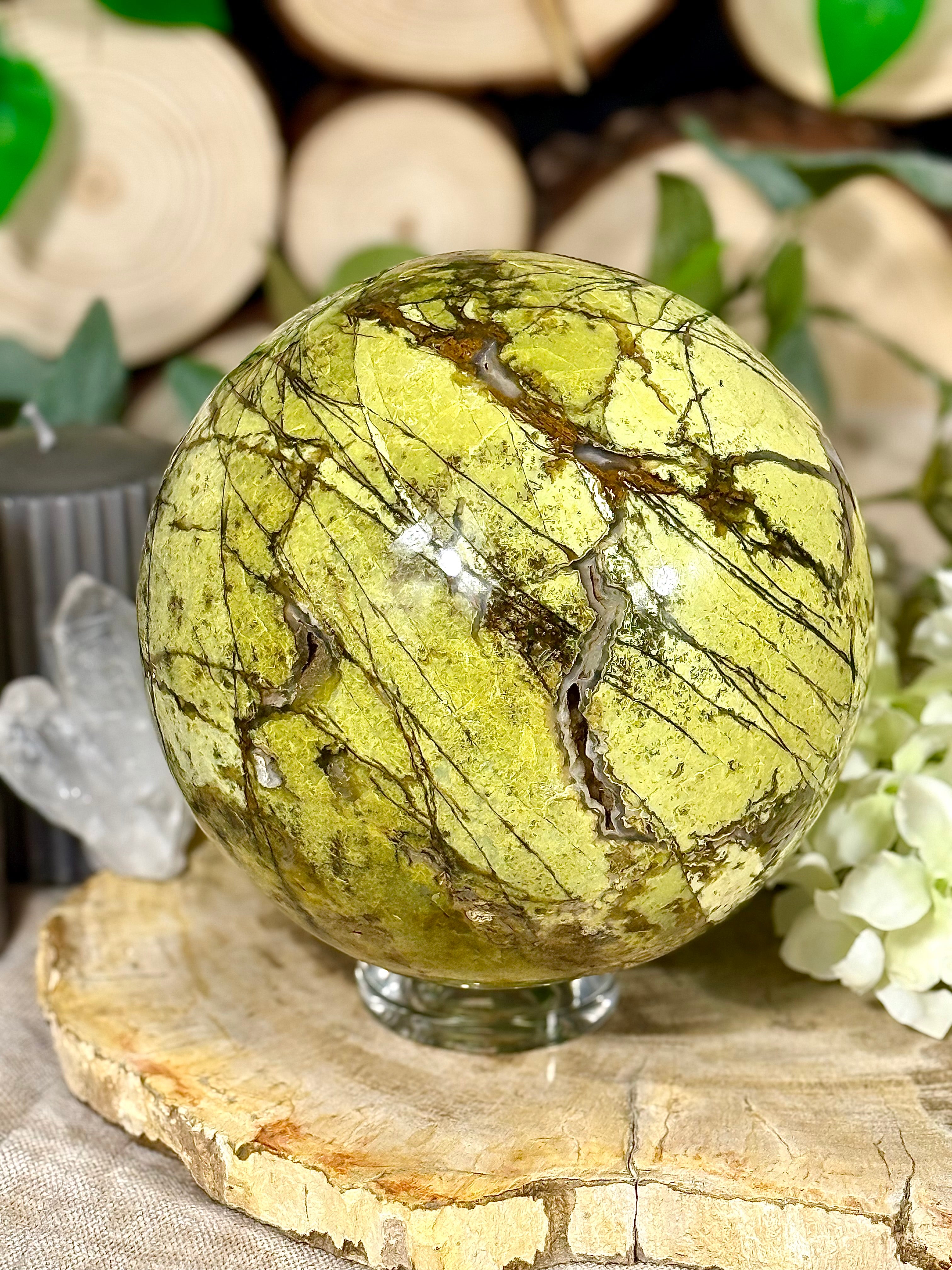 Fundstück Nr. GO6 | Grüner Opal Kugel