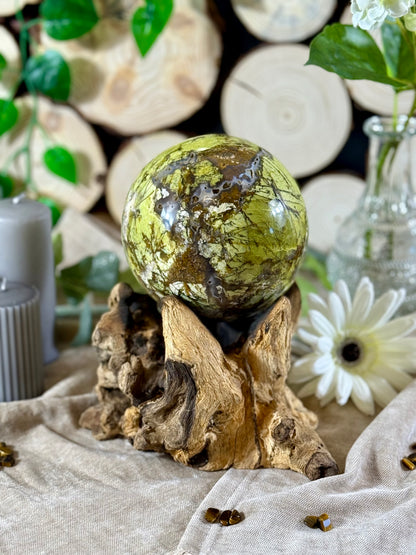 Fundstück Nr. 21 | Grüner Opal auf Wurzelthron - Wenn Natur beginnt zu leuchten