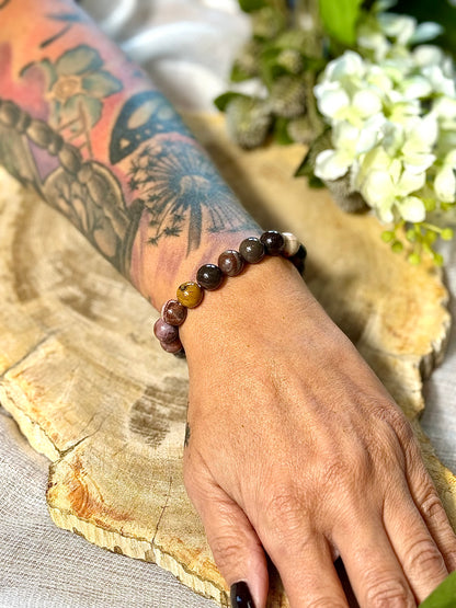 Versteinertes Holz | Armband (rund) 10mm