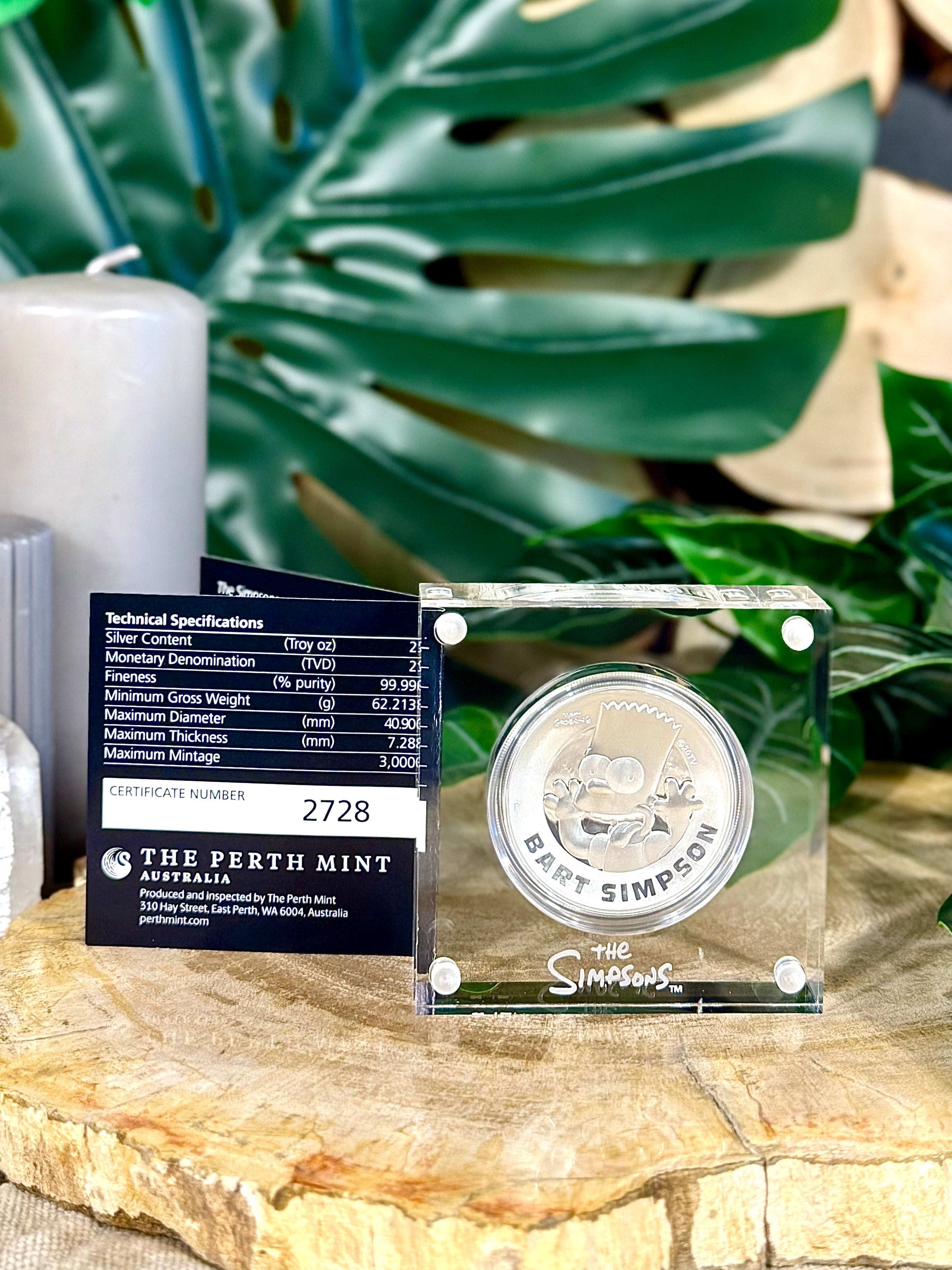 Fundstück Nr. 211 | Bart Simpson | 2 oz Silber Münze