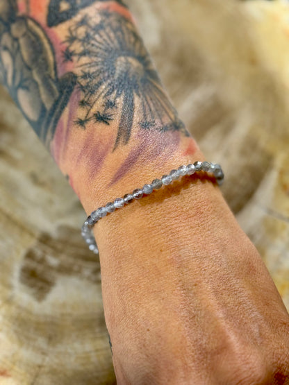 Labradorit | Armband (facettiert) mit runden Steinen (3mm)