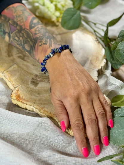 Lapislazuli | Armband (Splitter) mit dunklen Steinen