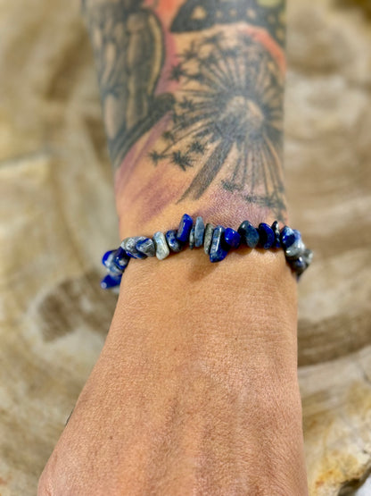 Lapislazuli | Armband (Splitter) mit dunklen Steinen
