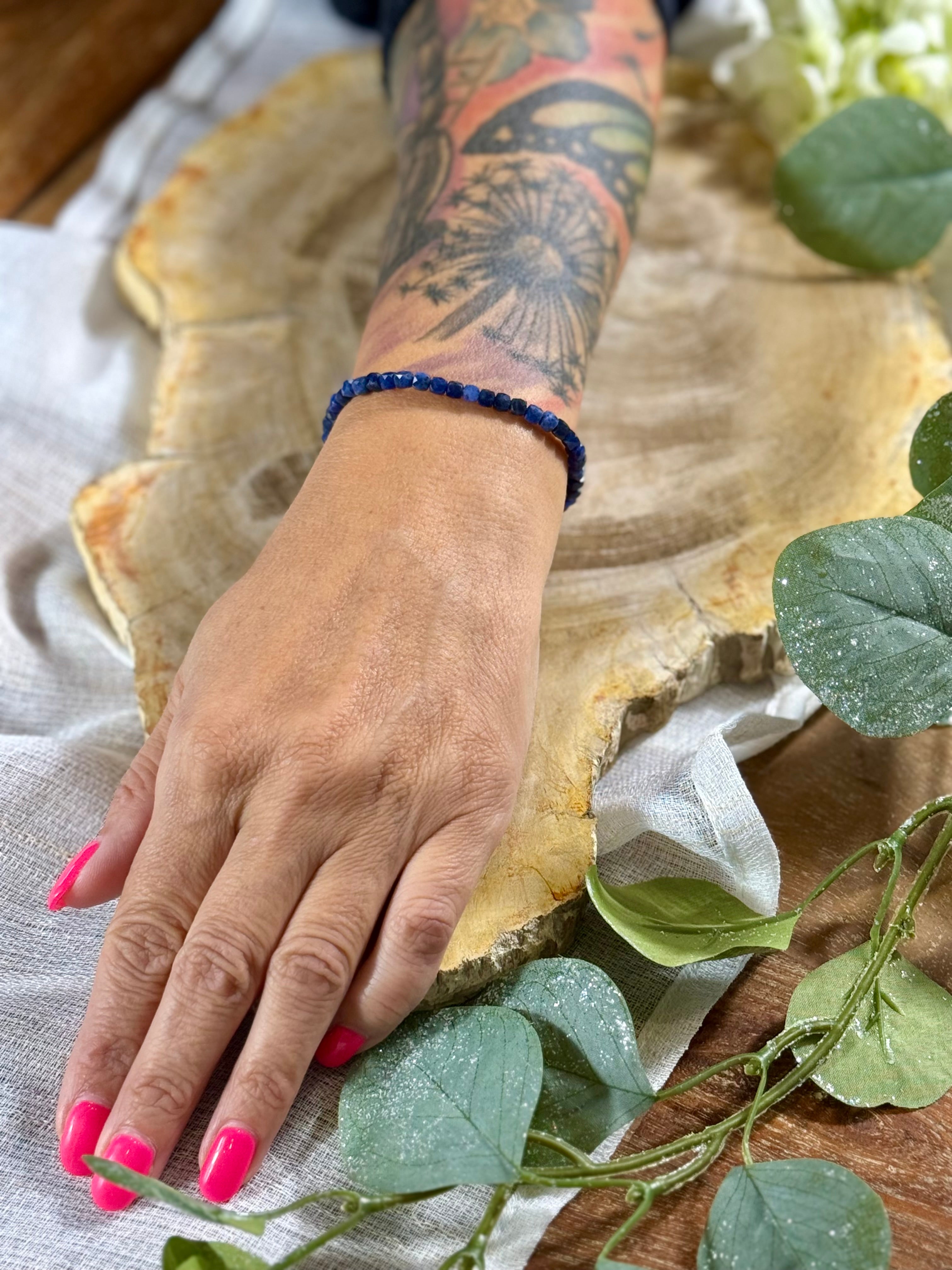 Lapislazuli | Armband (facettiert) mit eckigen Steinen