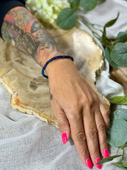 Lapislazuli | Armband (facettiert) mit eckigen Steinen